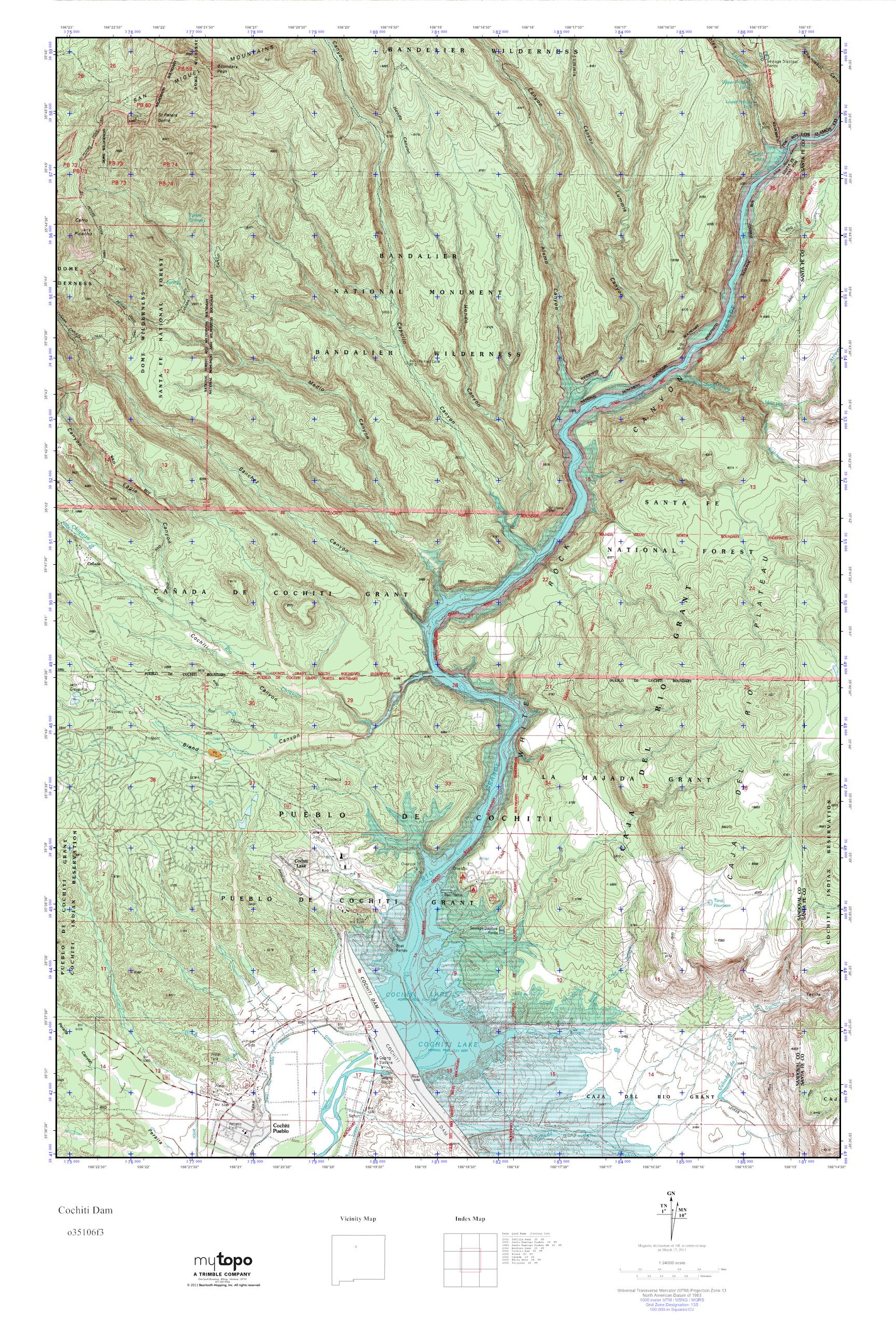 MyTopo Cochiti Dam, New Mexico USGS Quad Topo Map