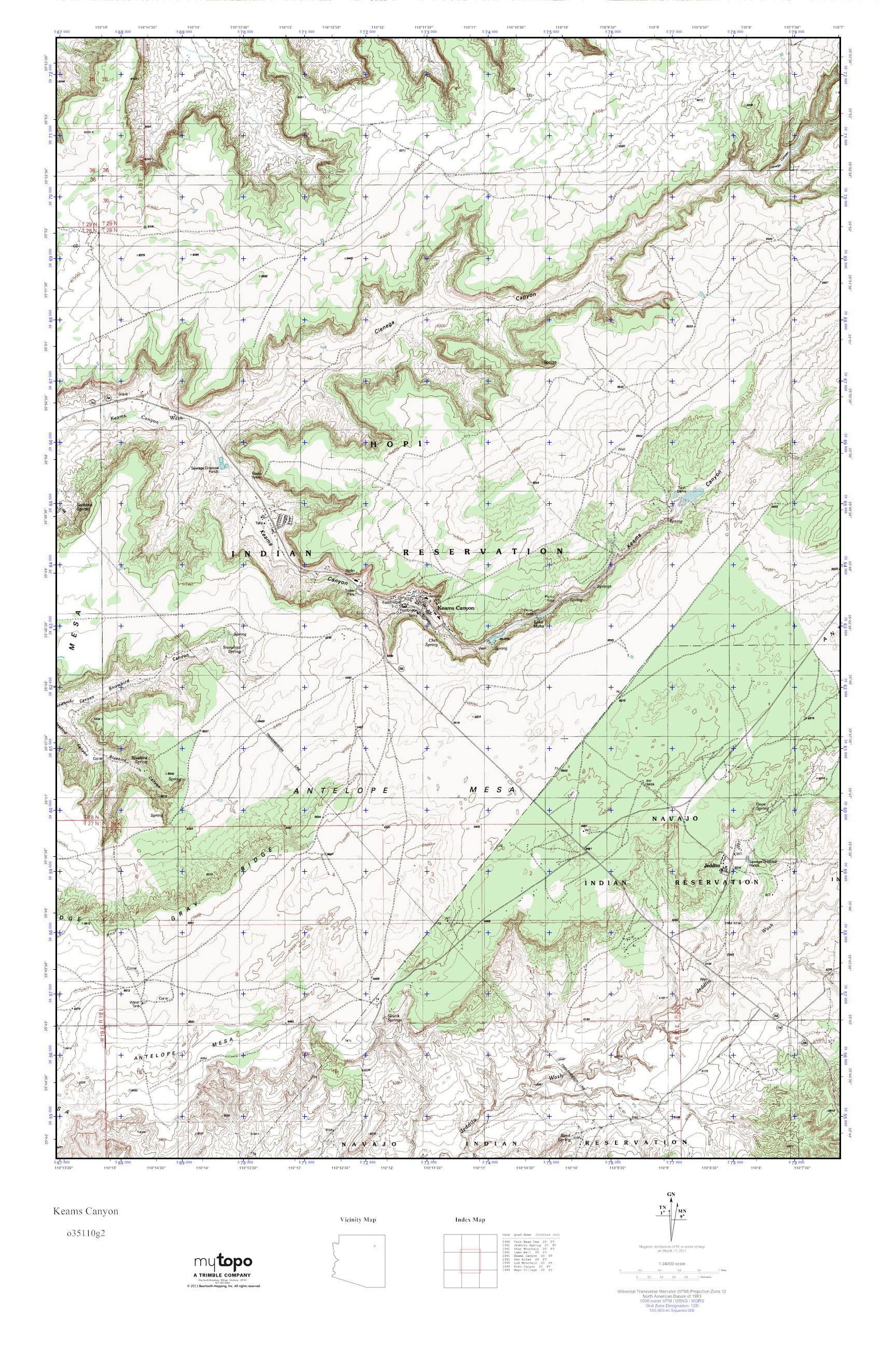 MyTopo Keams Canyon, Arizona USGS Quad Topo Map