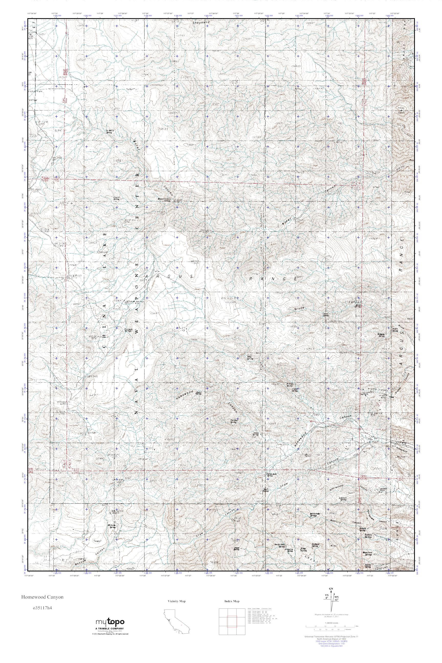 MyTopo Homewood Canyon, California USGS Quad Topo Map