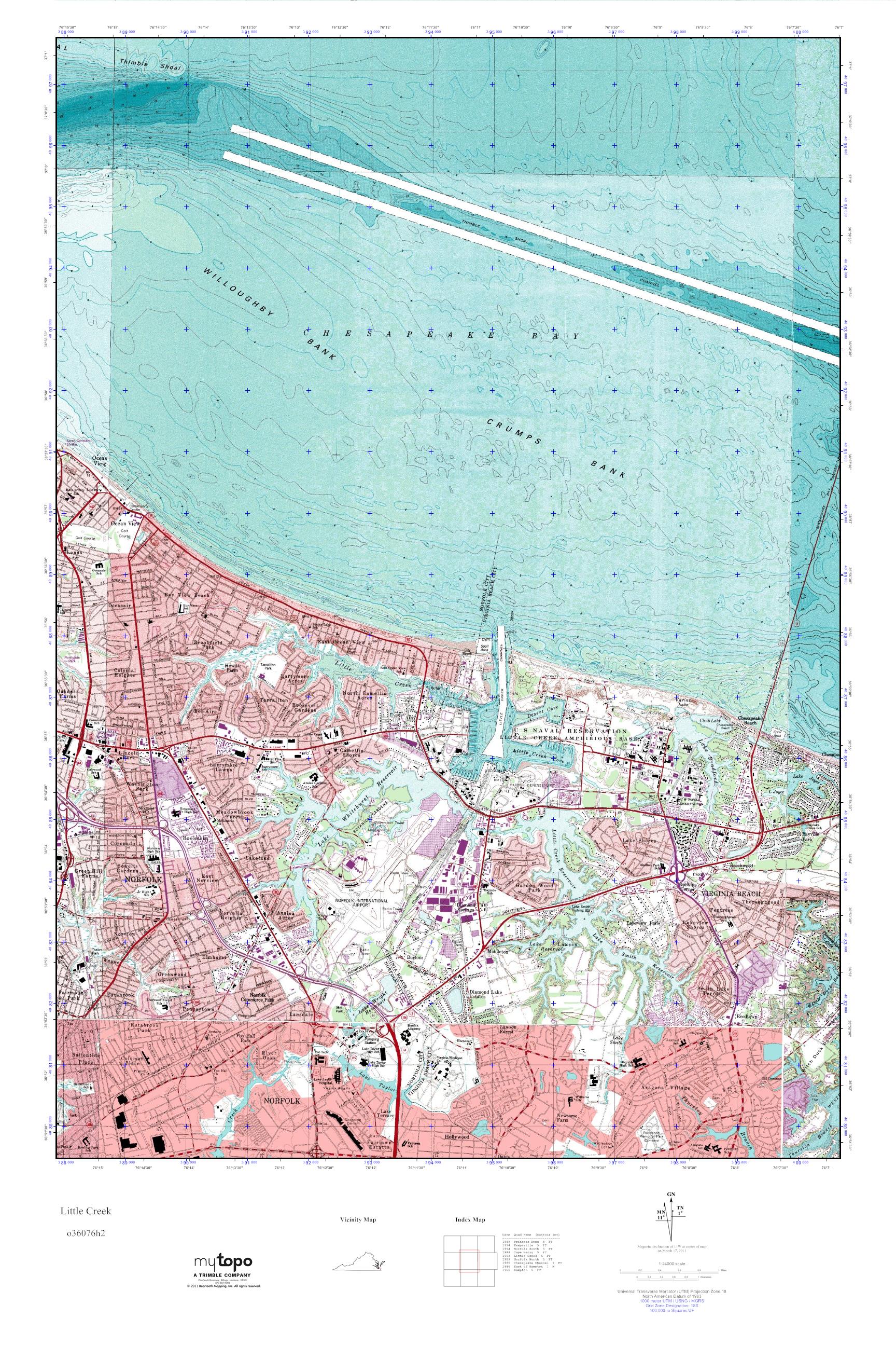 MyTopo Little Creek, Virginia USGS Quad Topo Map