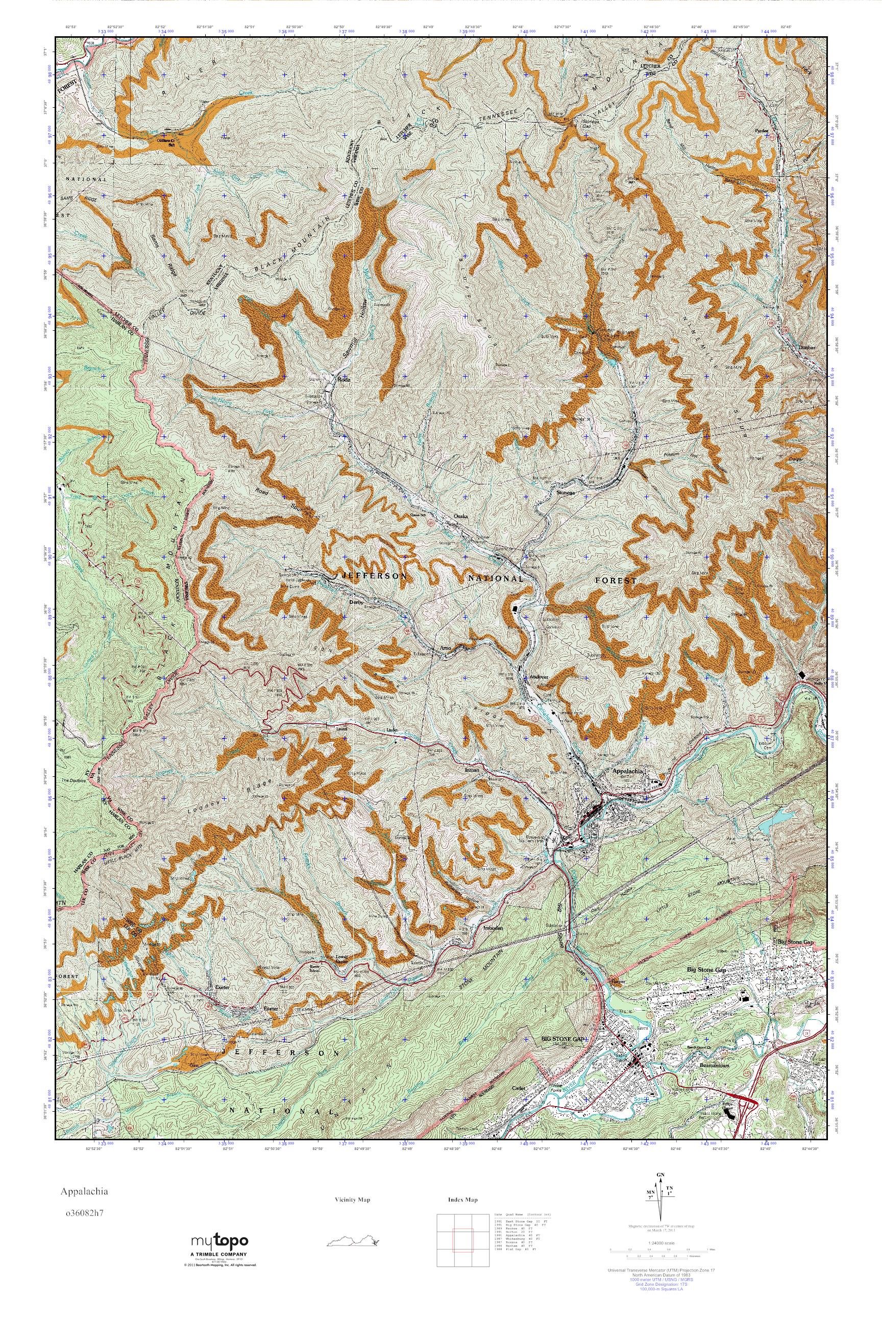 MyTopo Appalachia, Virginia USGS Quad Topo Map