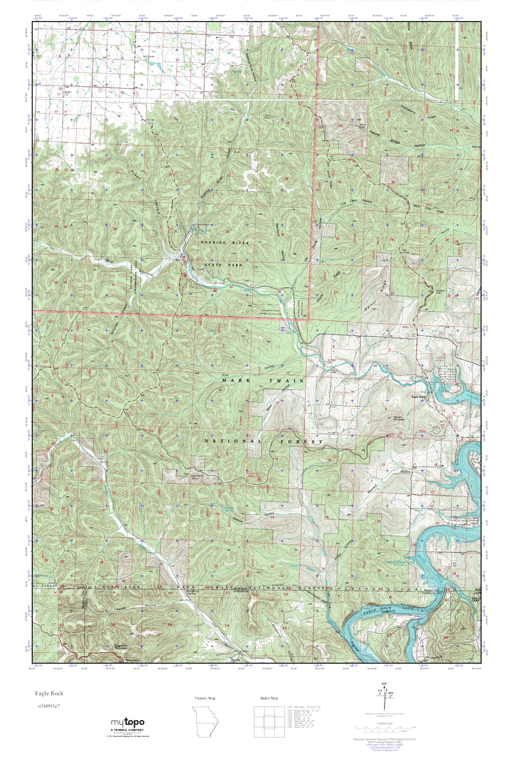 MyTopo Eagle Rock, Missouri USGS Quad Topo Map