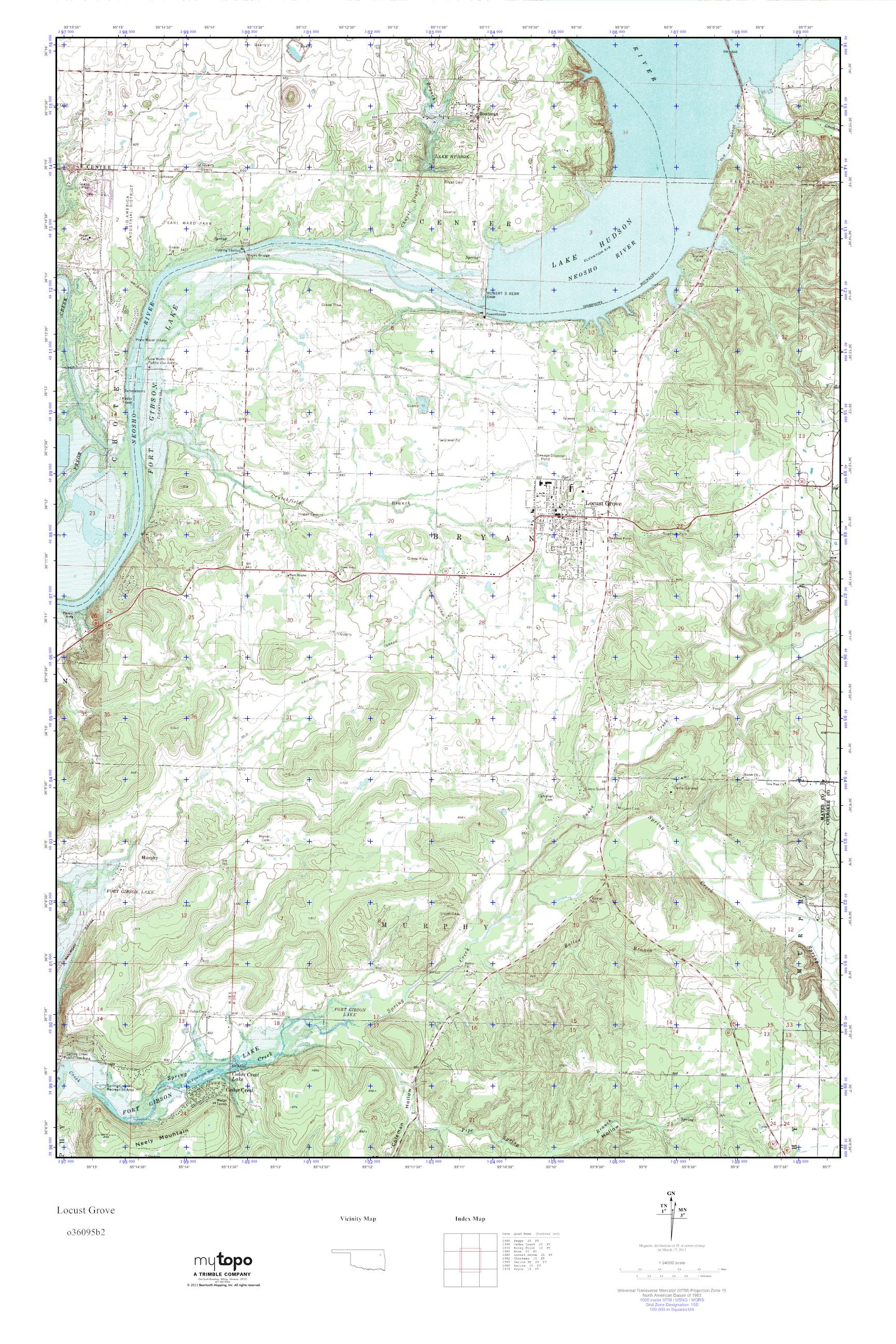 MyTopo Locust Grove, Oklahoma USGS Quad Topo Map