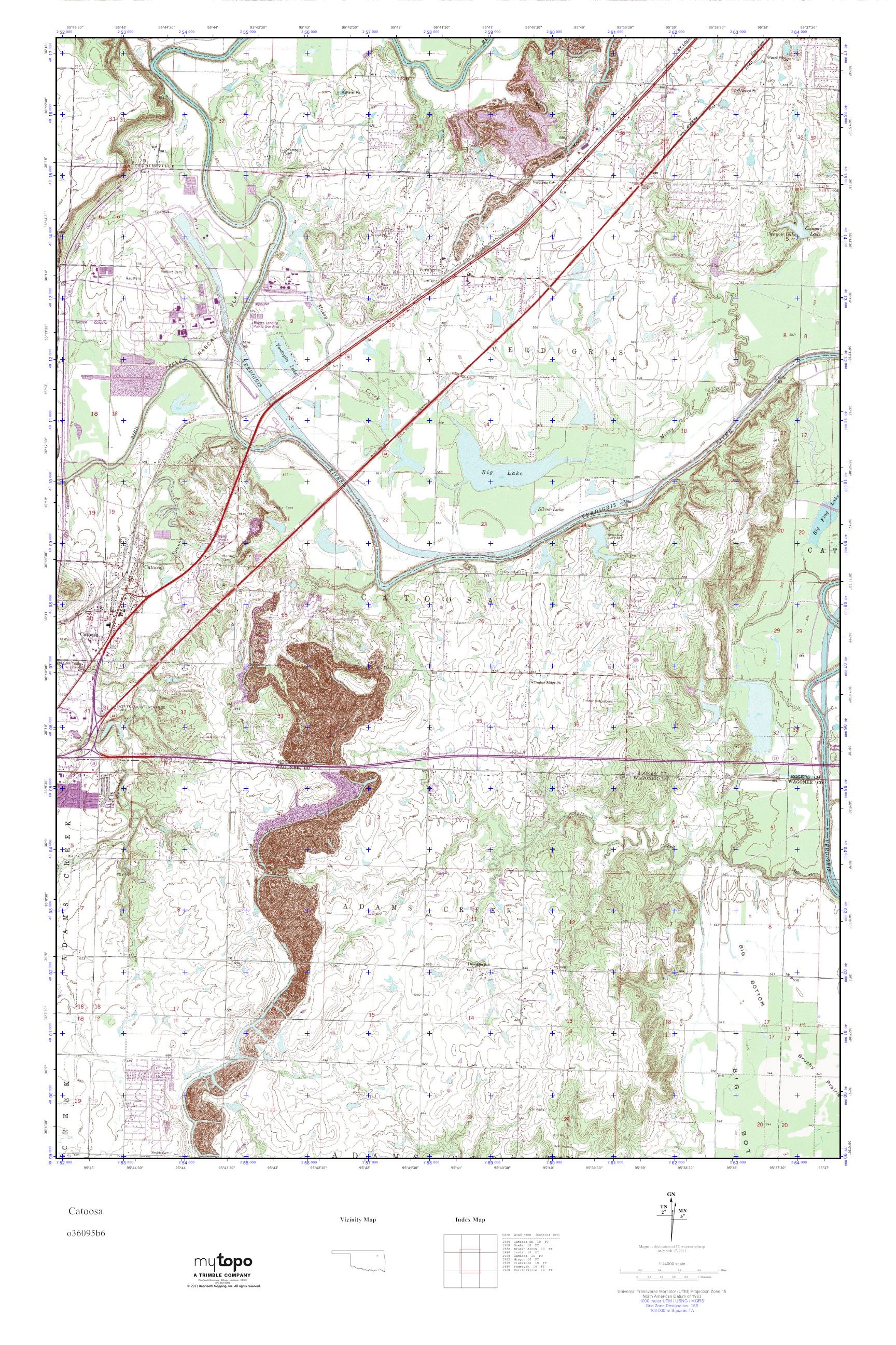 MyTopo Catoosa, Oklahoma USGS Quad Topo Map
