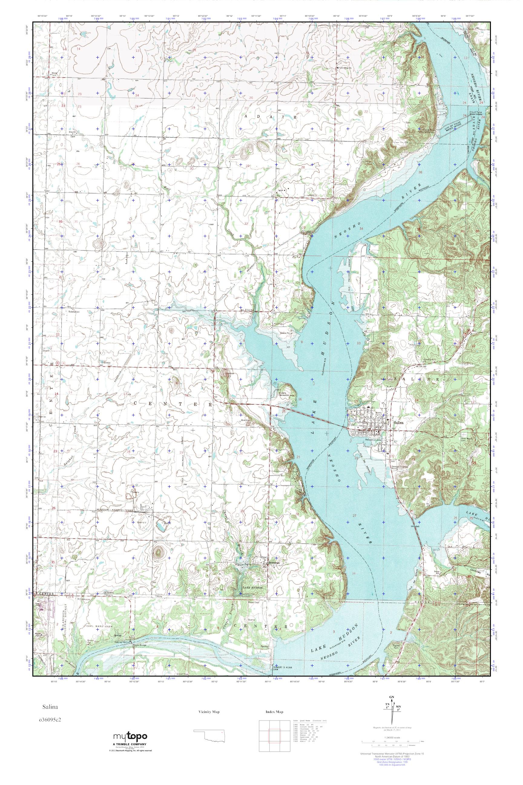 MyTopo Salina, Oklahoma USGS Quad Topo Map