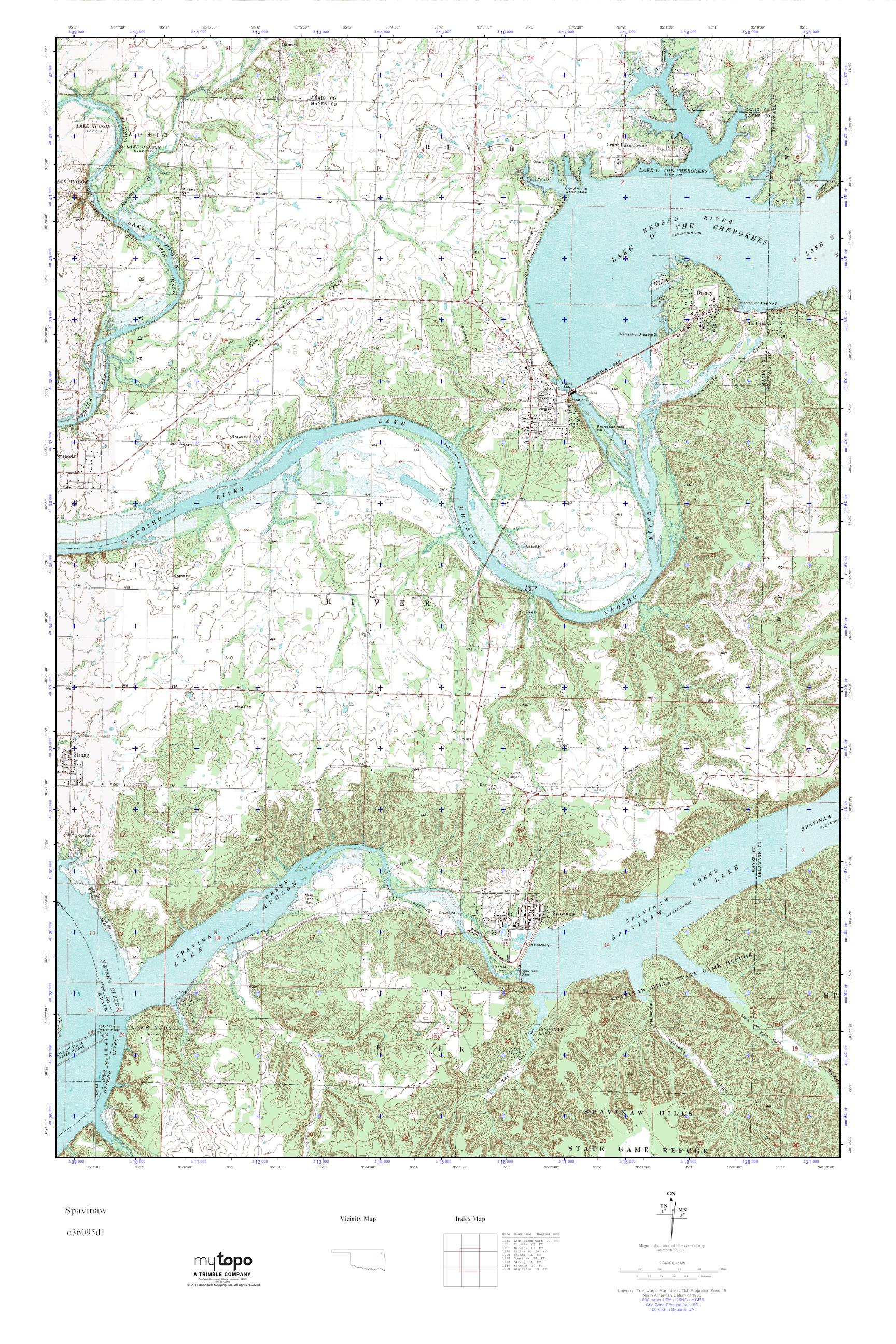 MyTopo Spavinaw, Oklahoma USGS Quad Topo Map