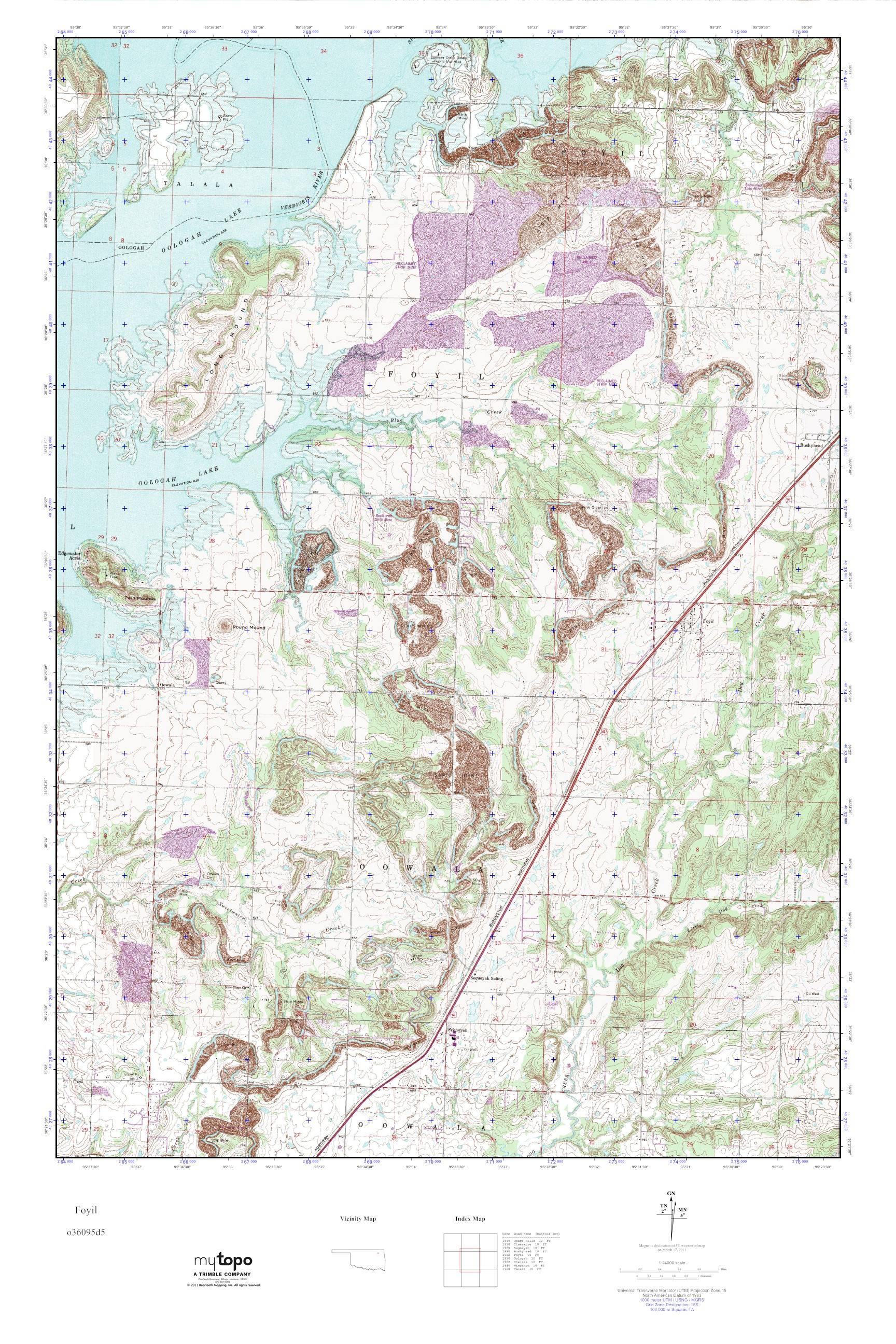 MyTopo Foyil, Oklahoma USGS Quad Topo Map
