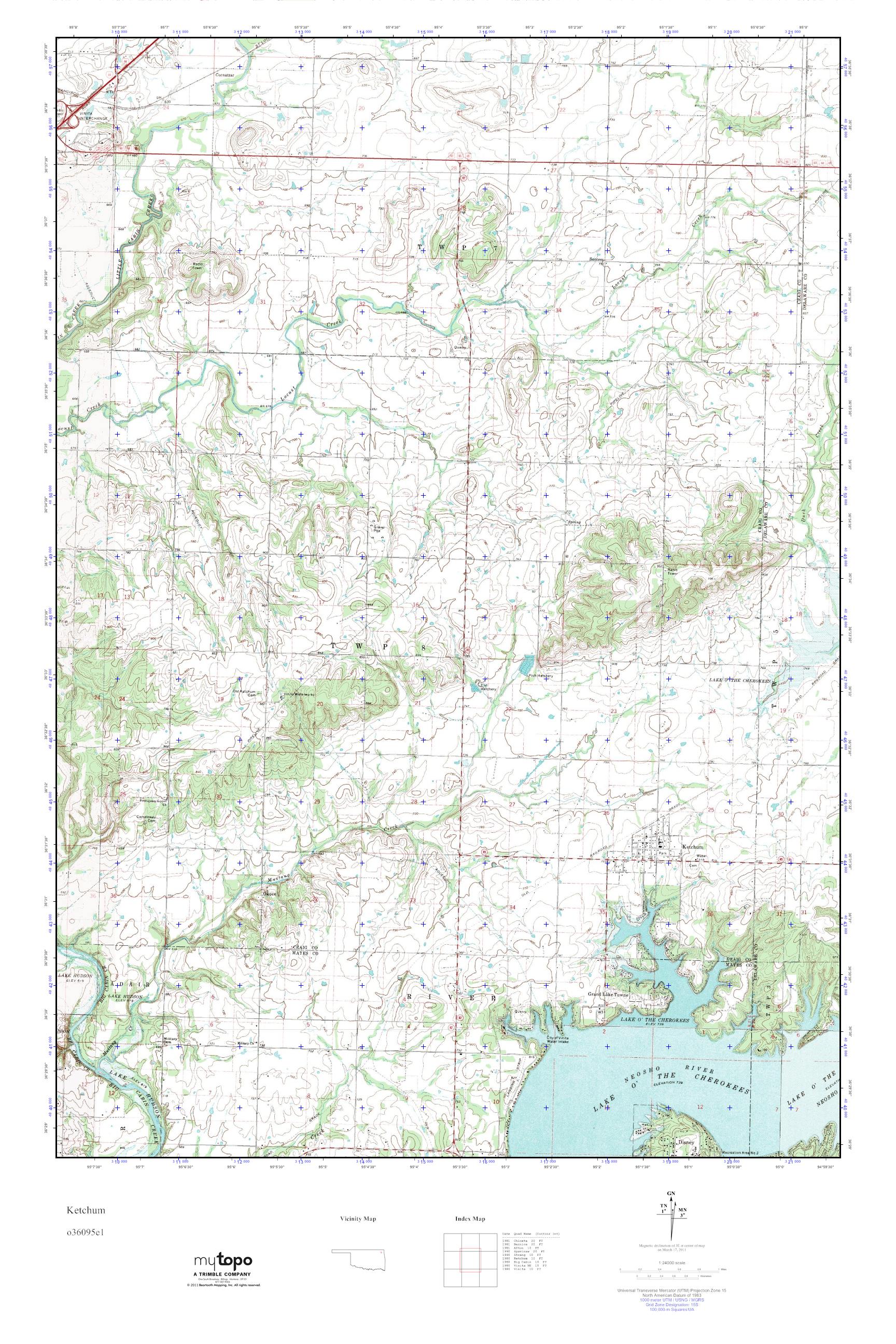 MyTopo Ketchum, Oklahoma USGS Quad Topo Map