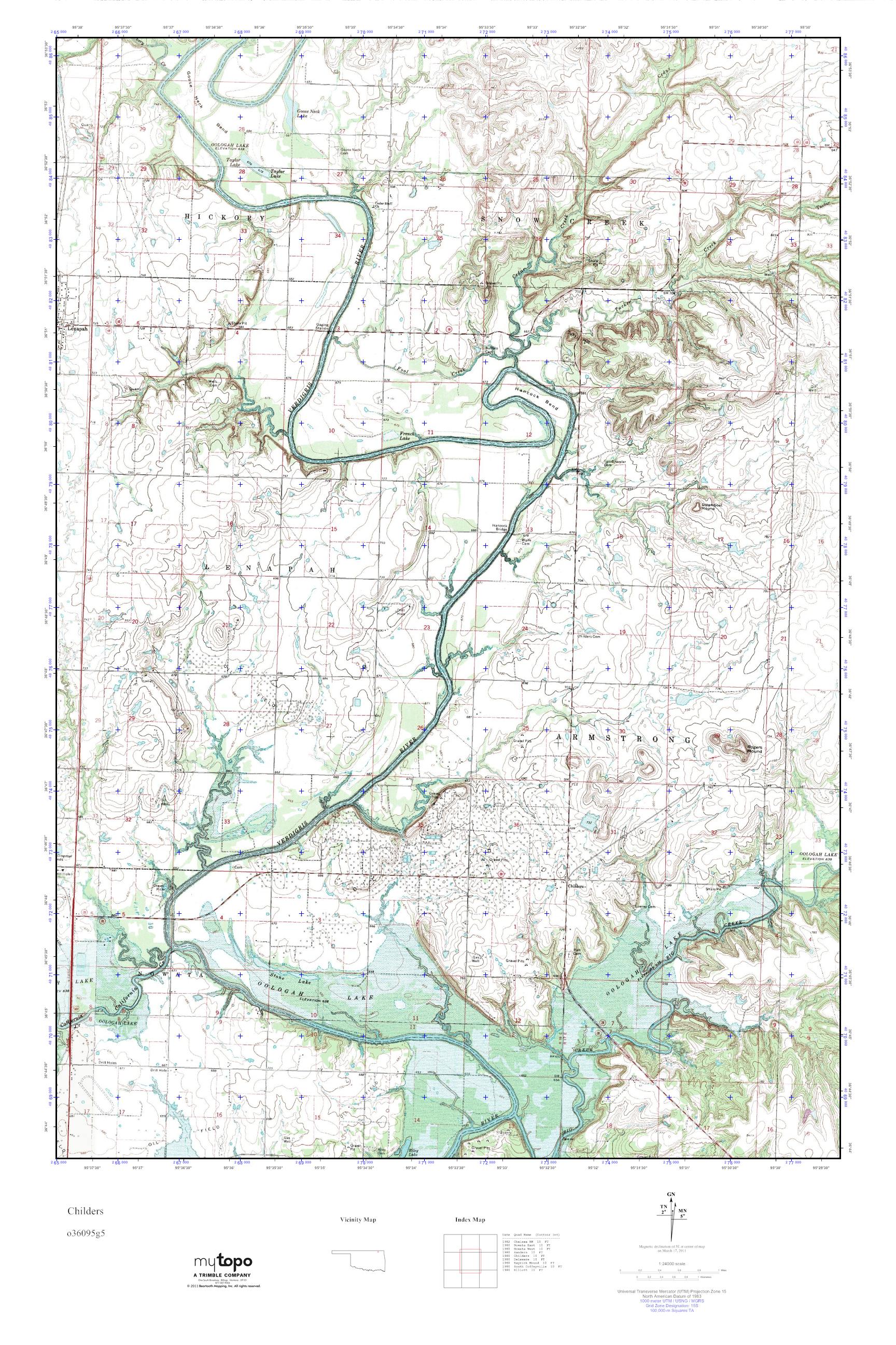 MyTopo Childers, Oklahoma USGS Quad Topo Map