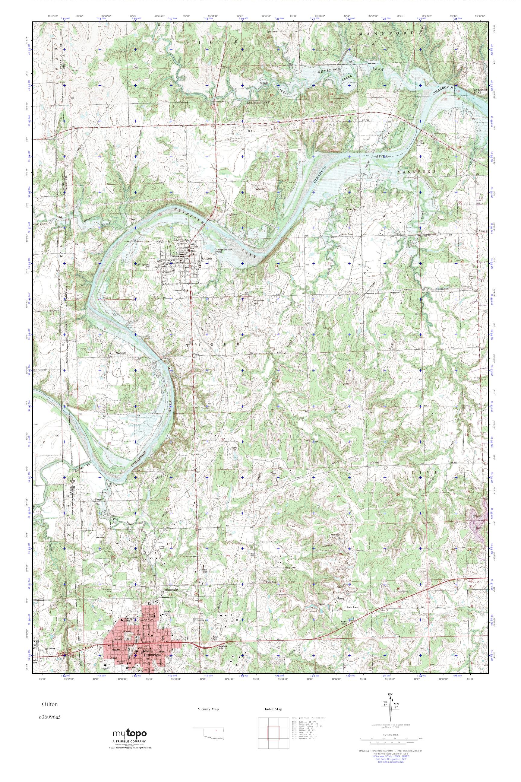 MyTopo Oilton, Oklahoma USGS Quad Topo Map
