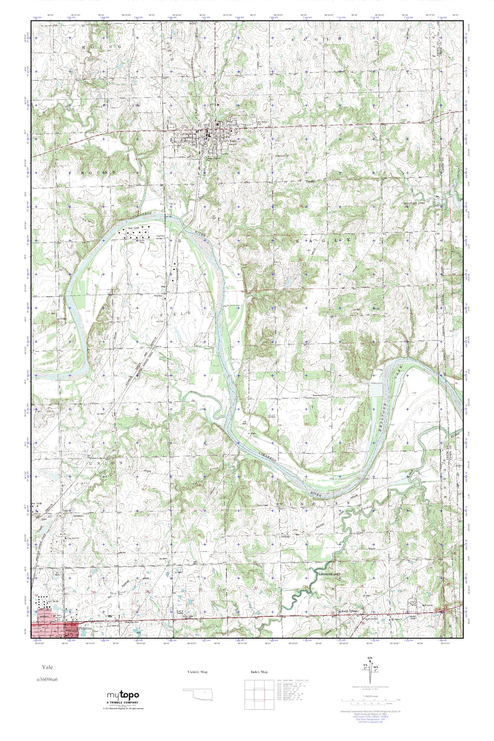 MyTopo Yale, Oklahoma USGS Quad Topo Map