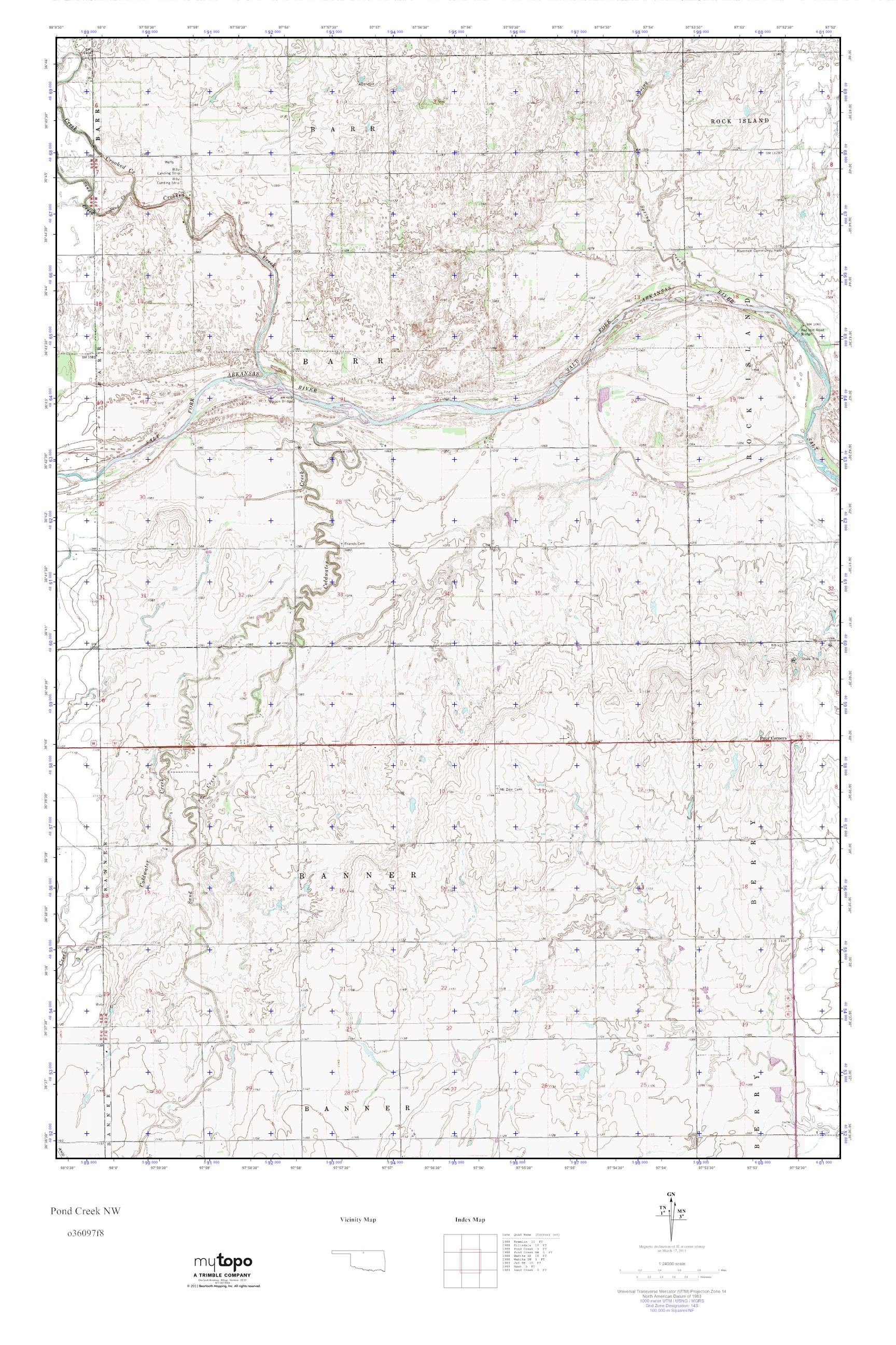 MyTopo Pond Creek NW, Oklahoma USGS Quad Topo Map