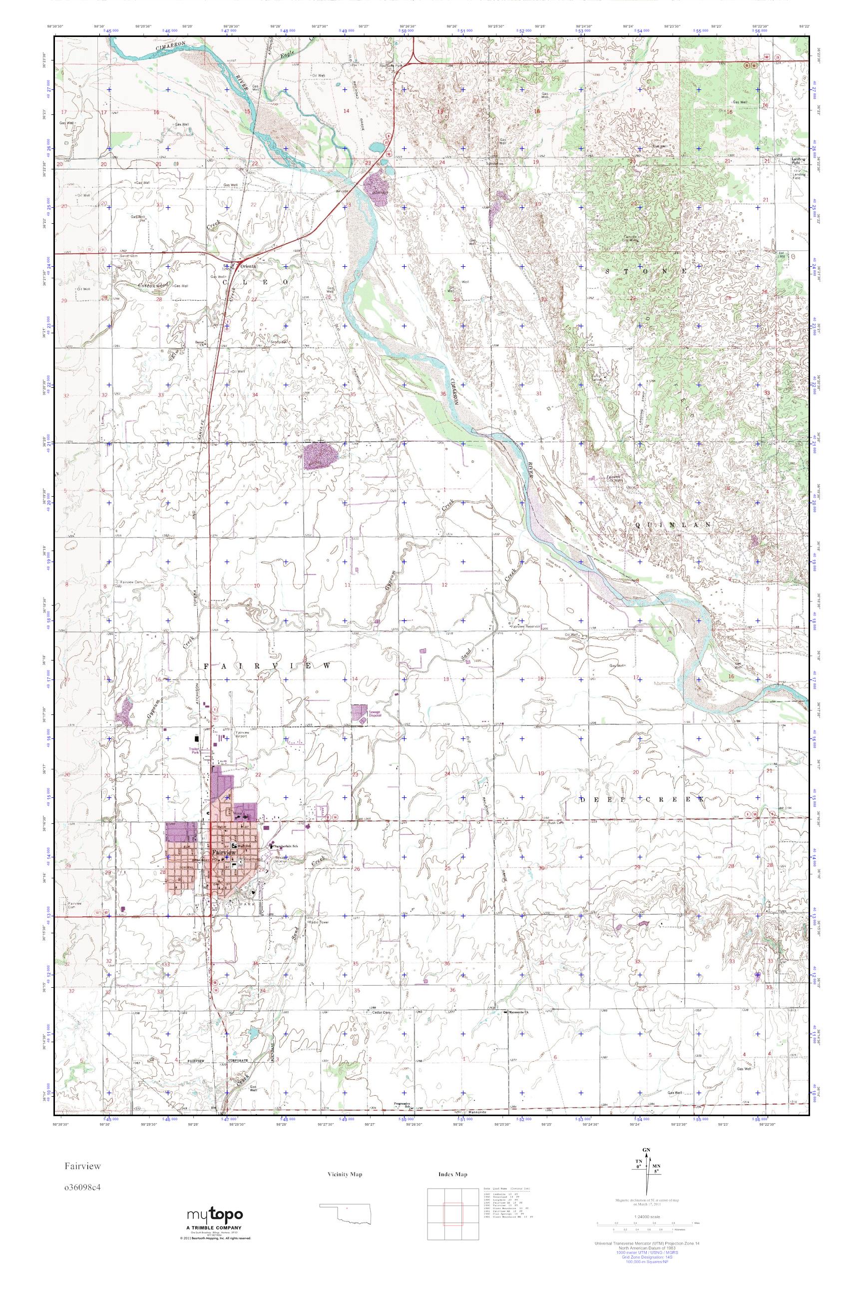 MyTopo Fairview, Oklahoma USGS Quad Topo Map