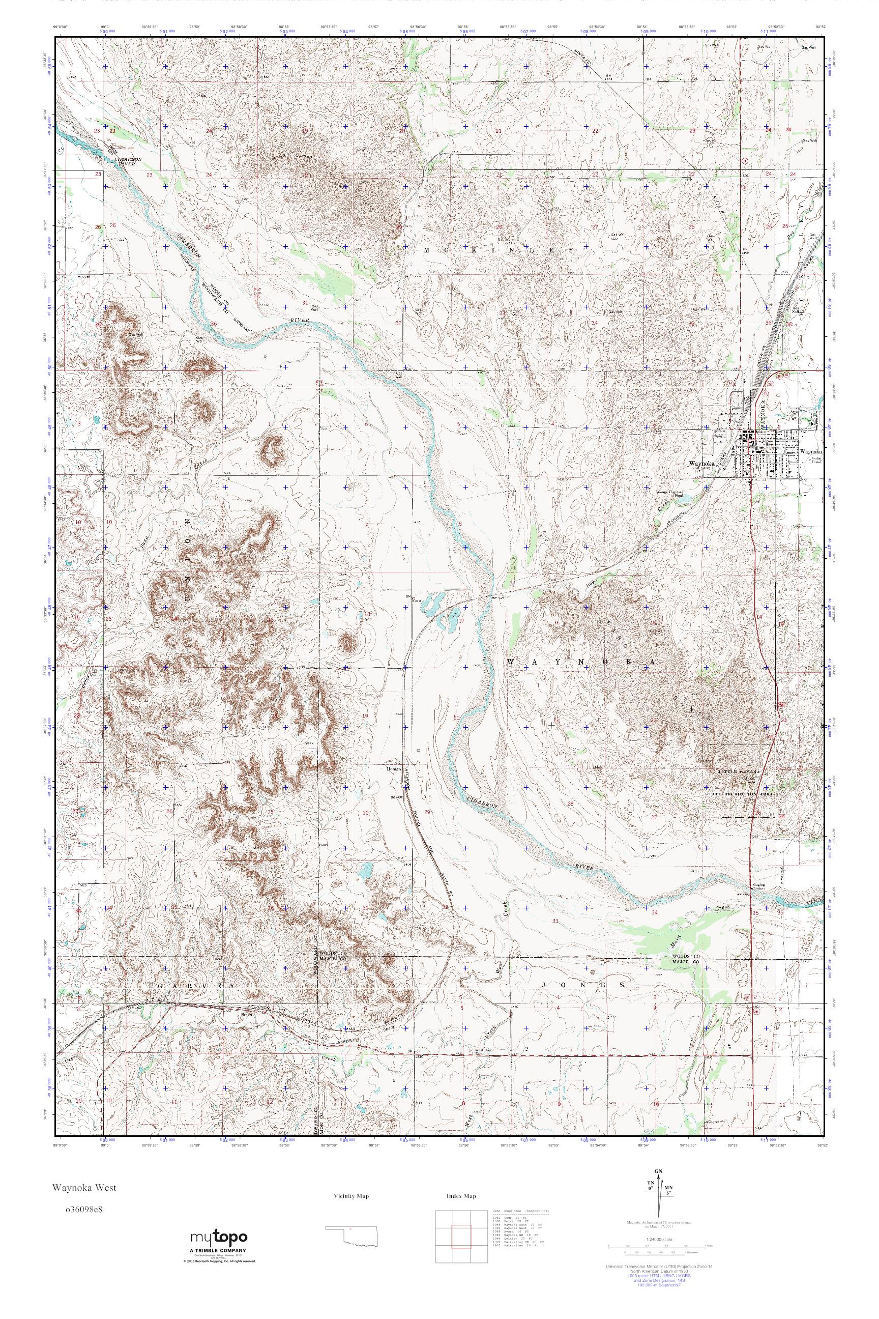 MyTopo Waynoka West, Oklahoma USGS Quad Topo Map