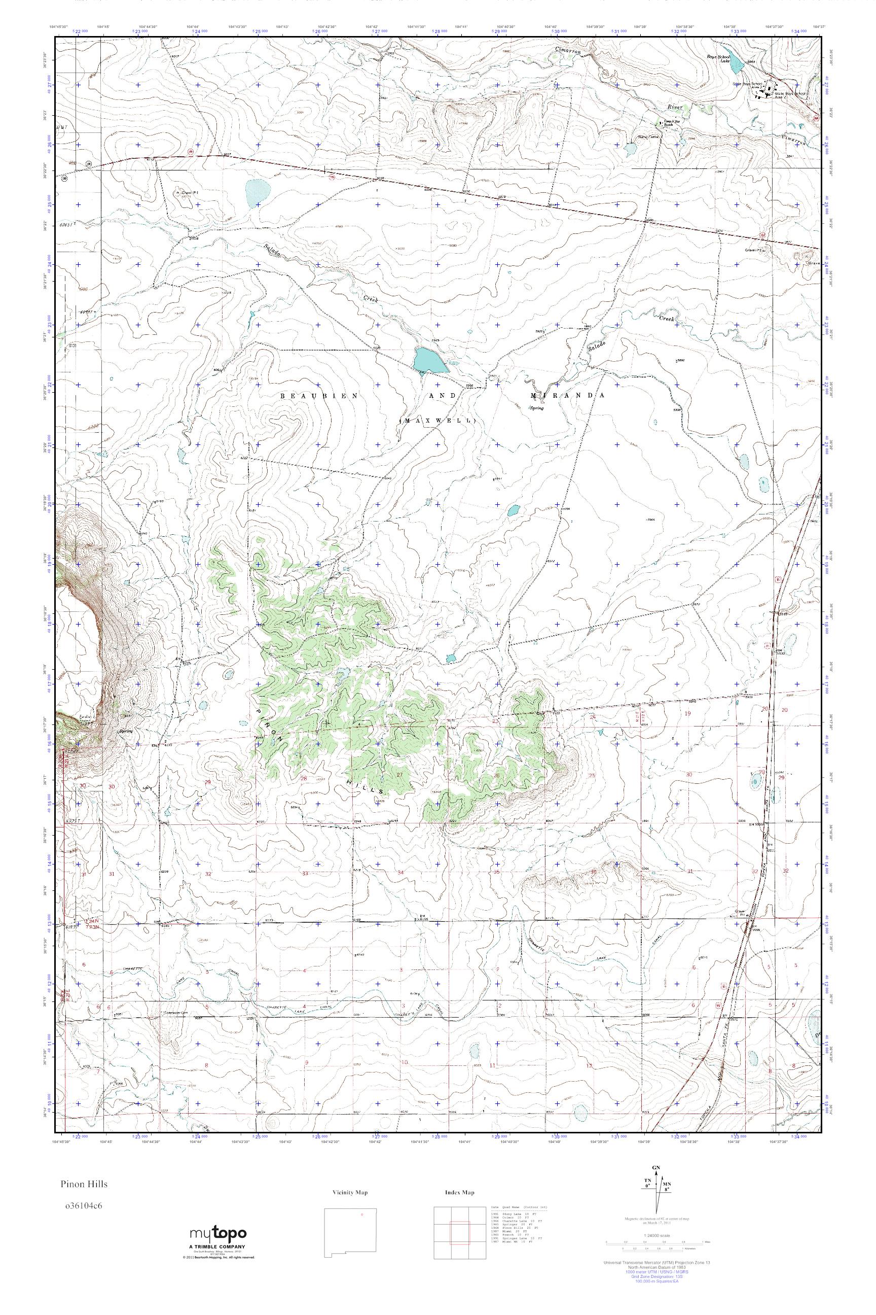 MyTopo Pinon Hills, New Mexico USGS Quad Topo Map
