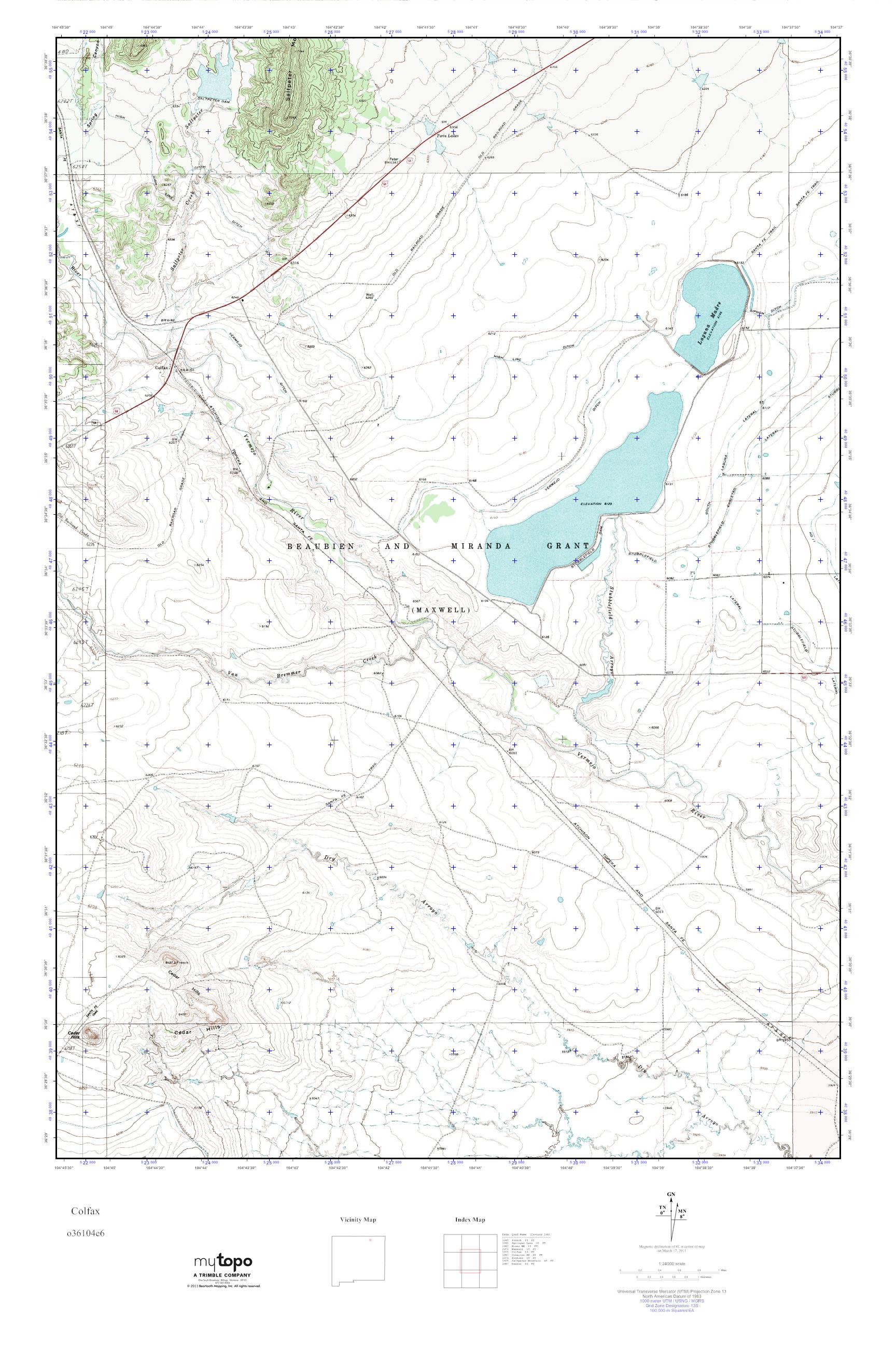 MyTopo Colfax, New Mexico USGS Quad Topo Map