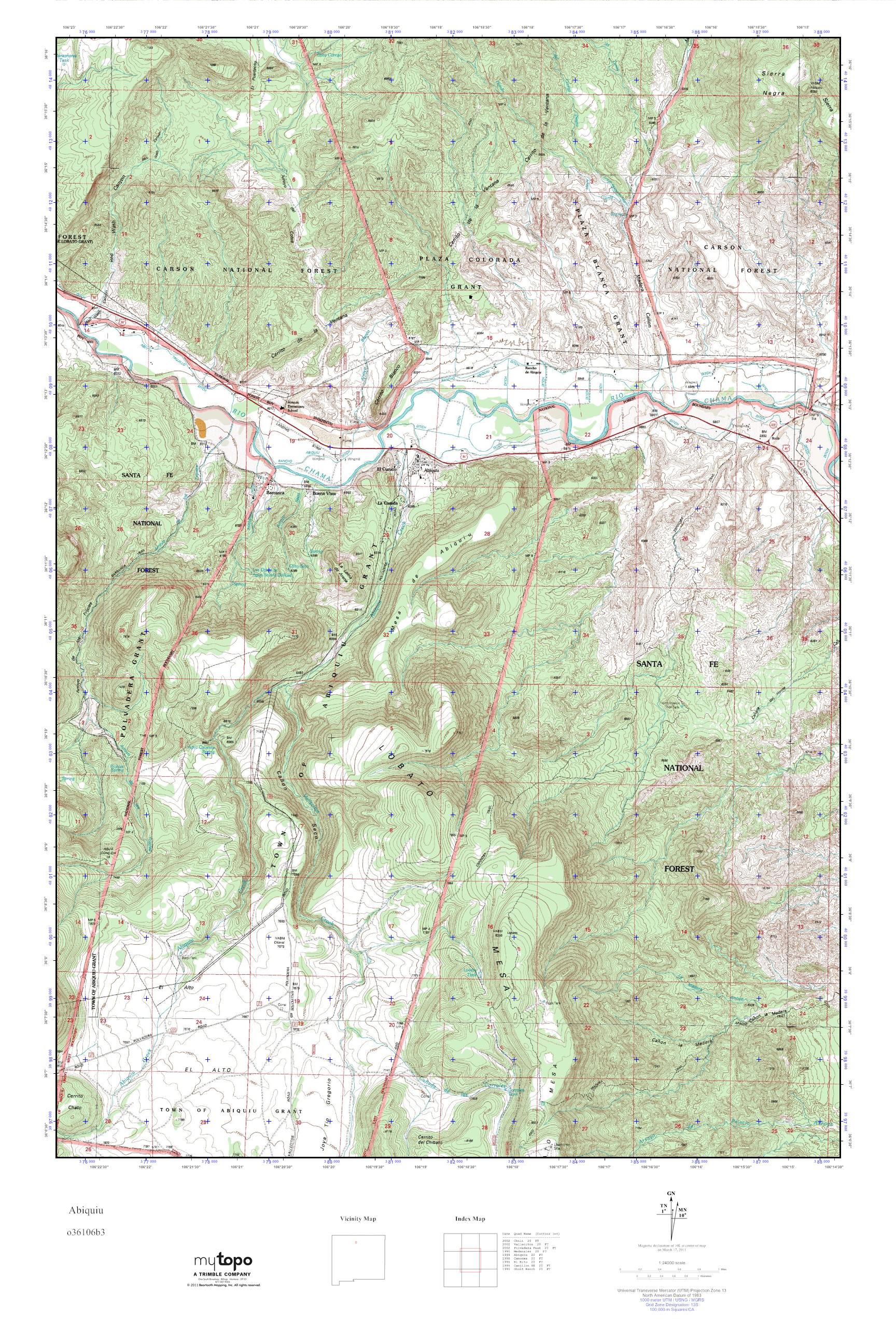 MyTopo Abiquiu, New Mexico USGS Quad Topo Map