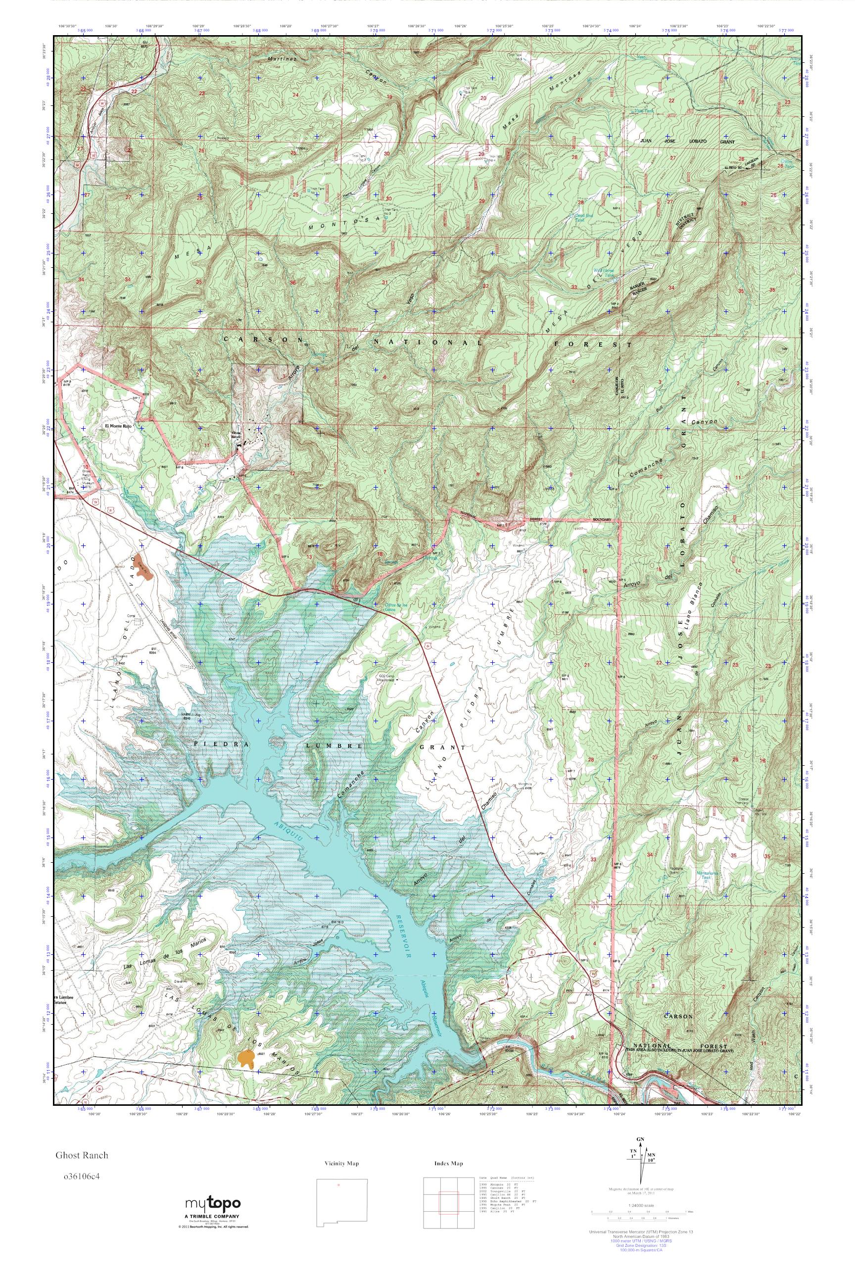 Ghost Ranch New Mexico Map MyTopo Ghost Ranch, New Mexico USGS Quad Topo Map