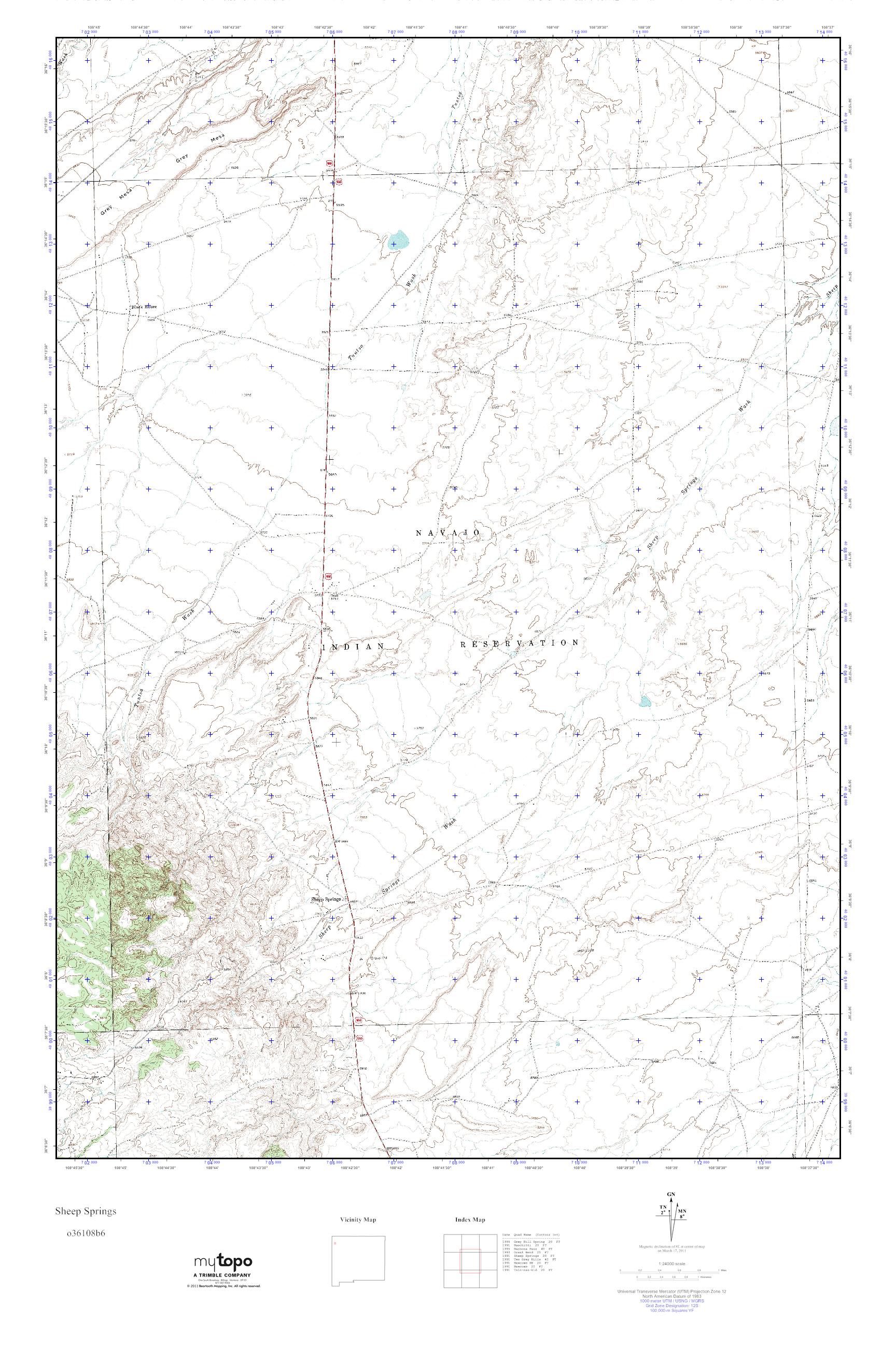 MyTopo Sheep Springs, New Mexico USGS Quad Topo Map