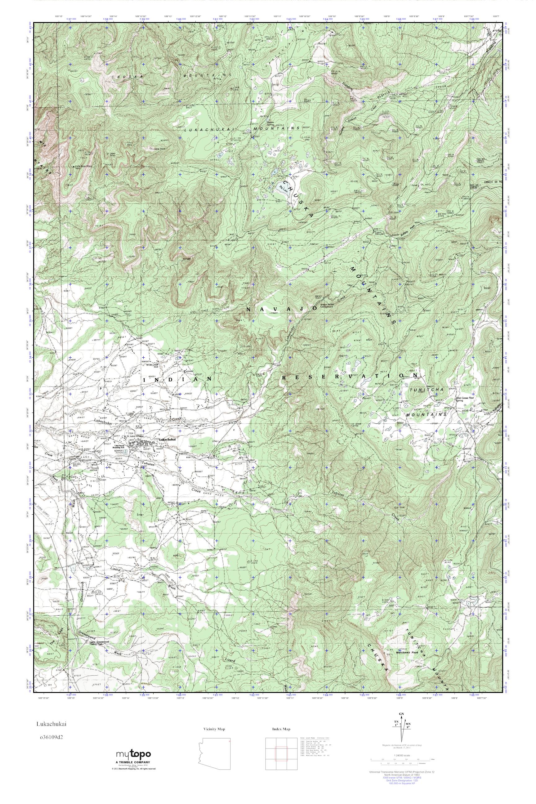 MyTopo Lukachukai, Arizona USGS Quad Topo Map