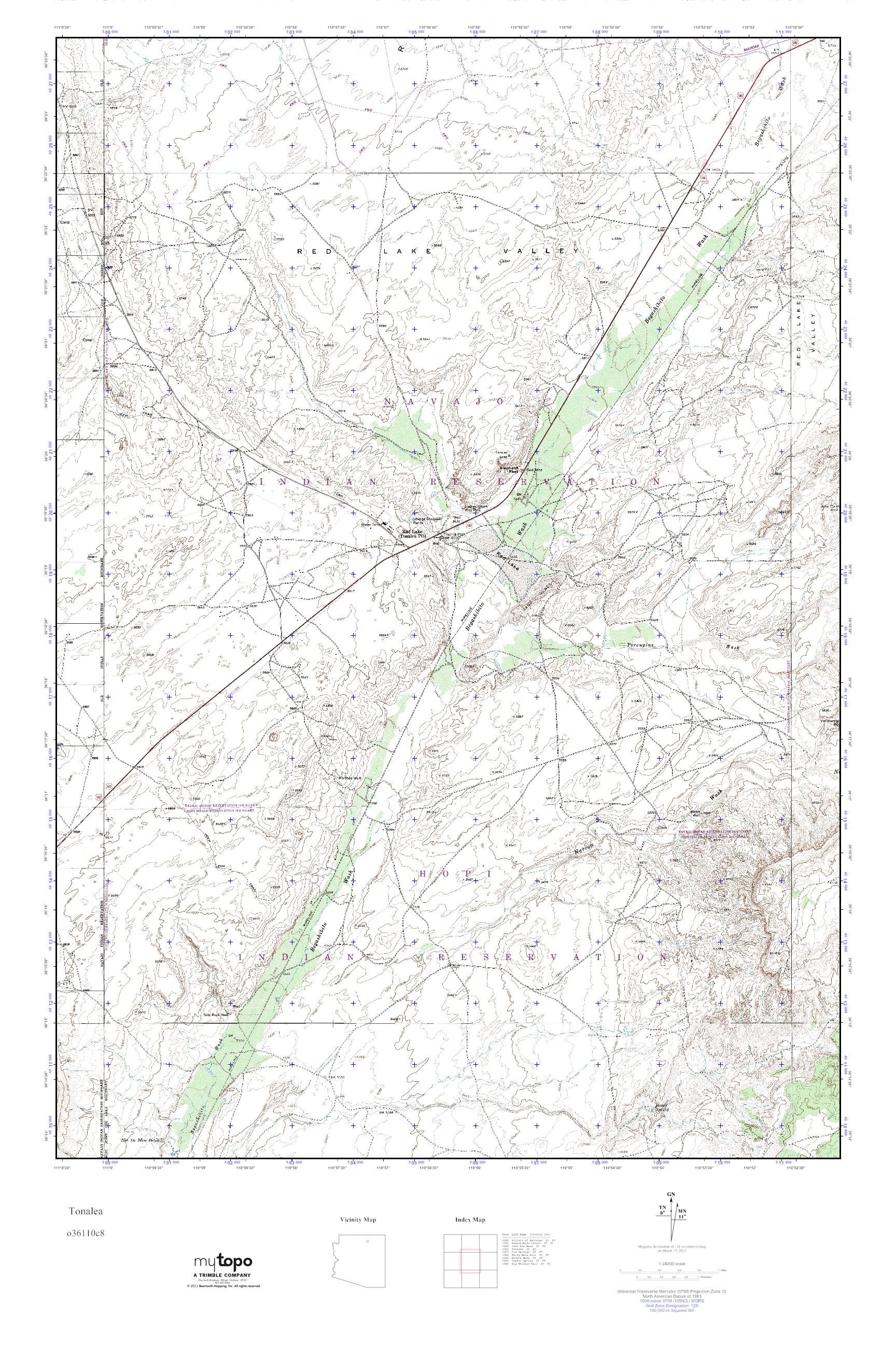 MyTopo Tonalea, Arizona USGS Quad Topo Map