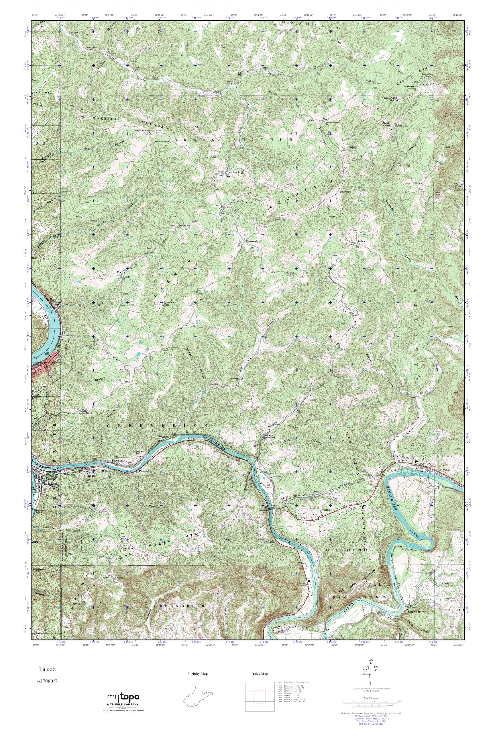 MyTopo Talcott, West Virginia USGS Quad Topo Map