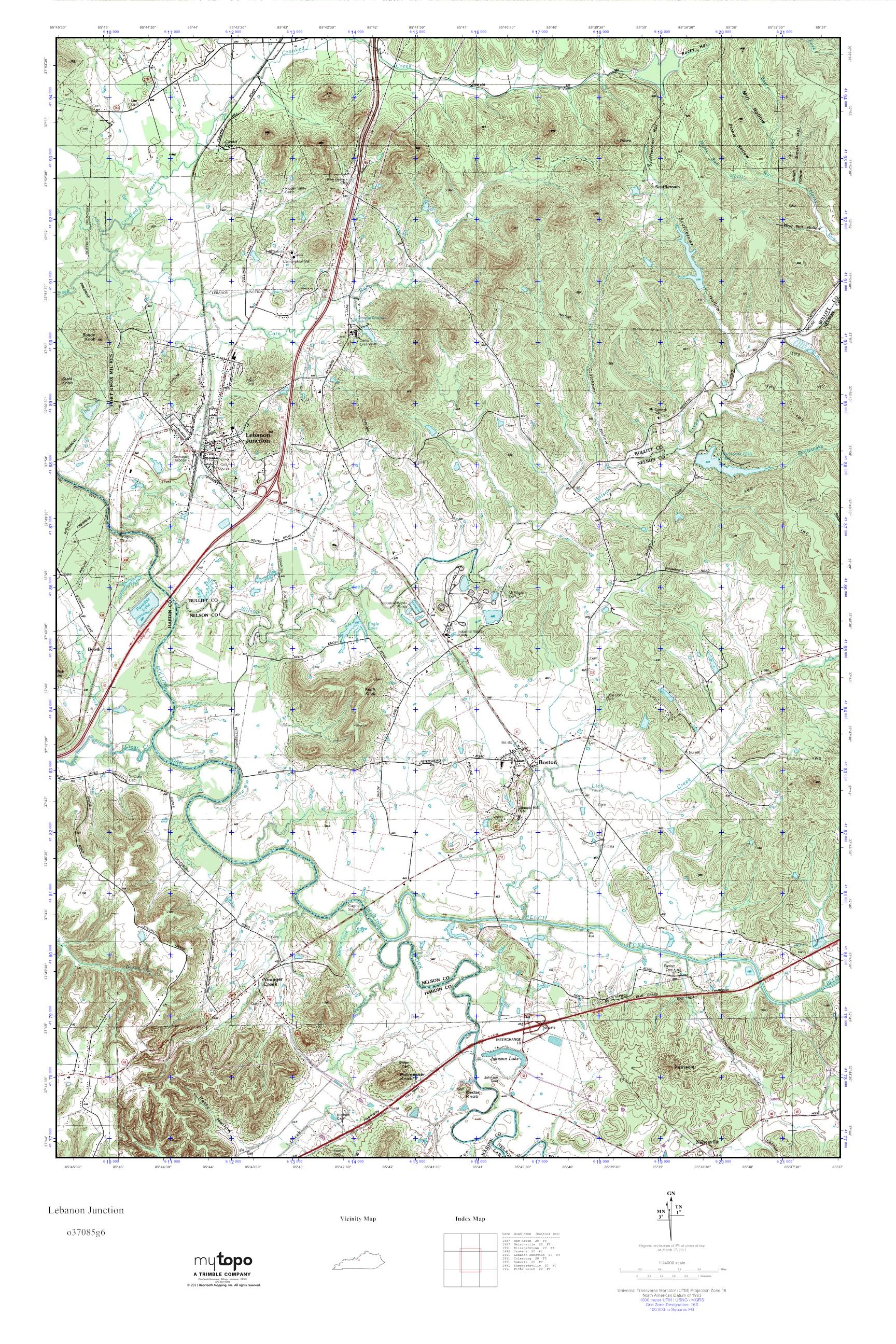 Lebanon KY Map