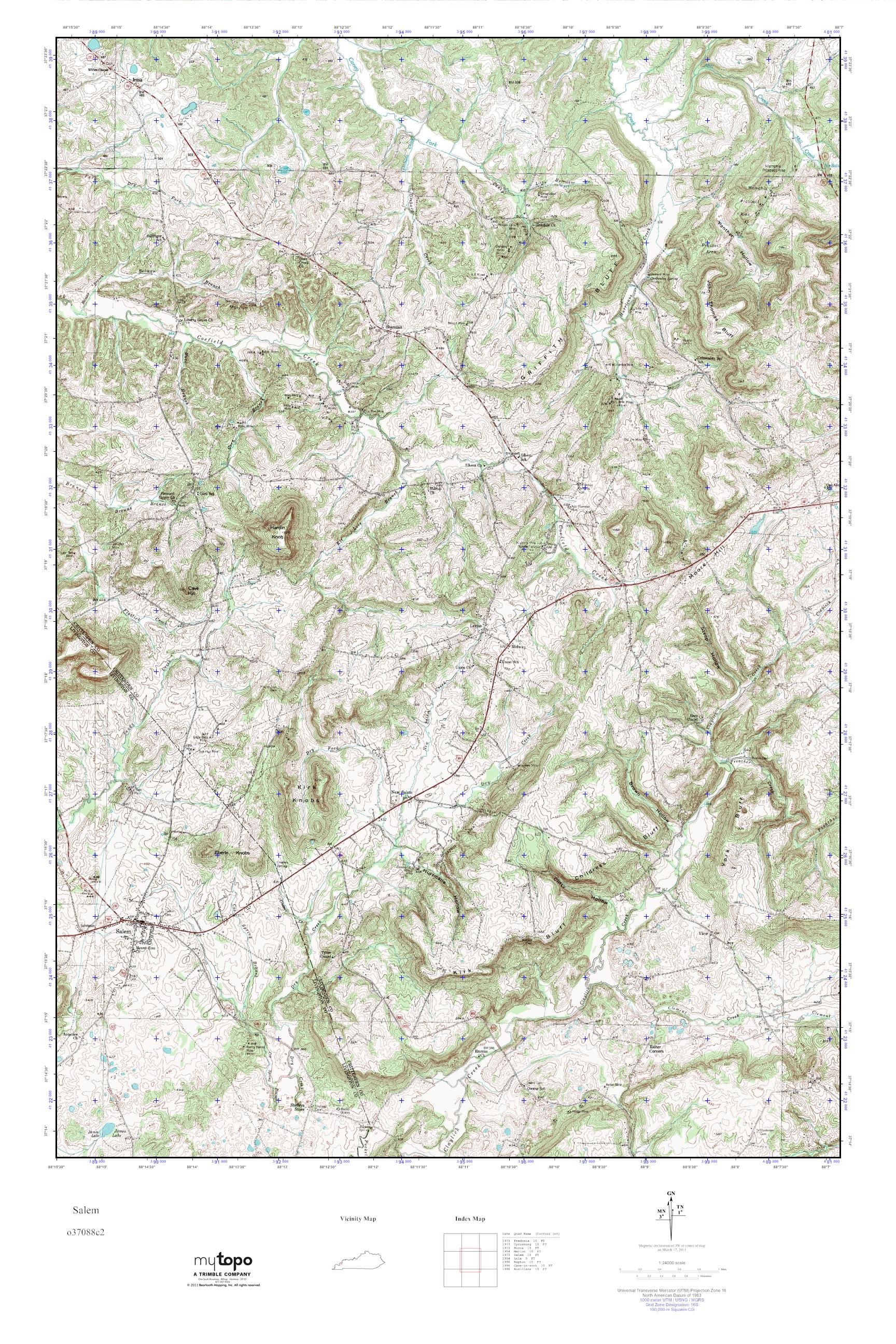 MyTopo Salem, Kentucky USGS Quad Topo Map