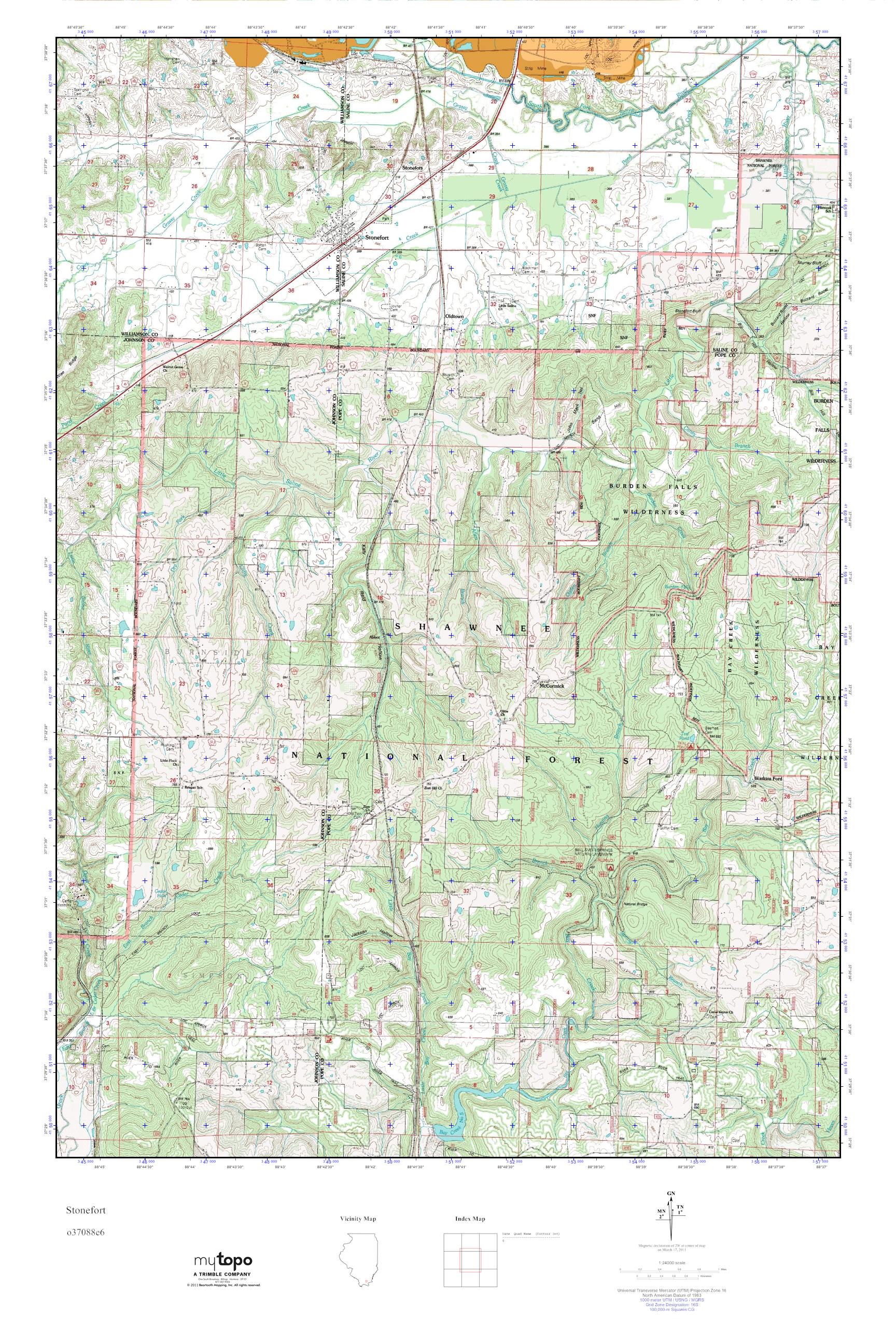 MyTopo Stonefort, Illinois USGS Quad Topo Map