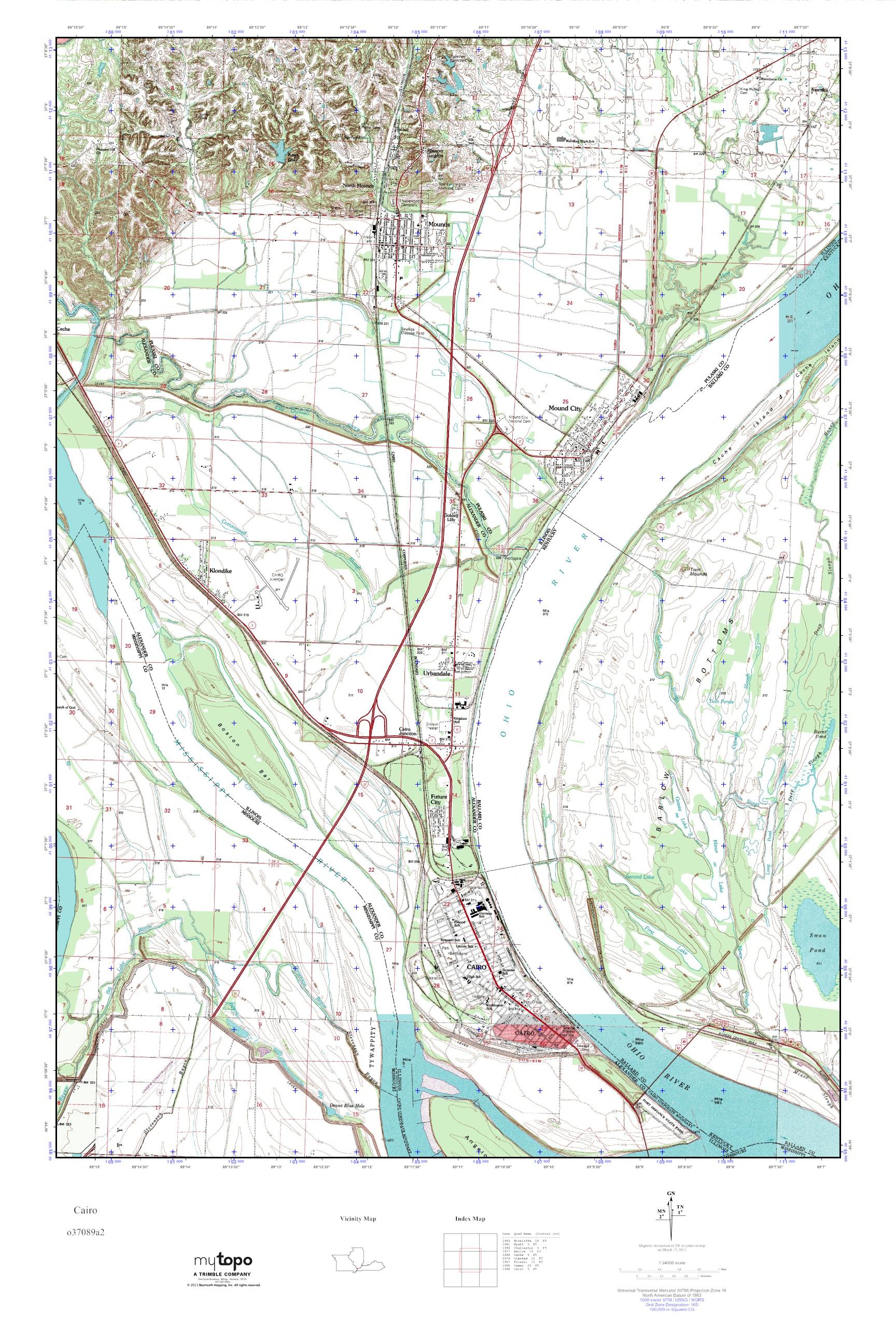 MyTopo Cairo, Missouri USGS Quad Topo Map