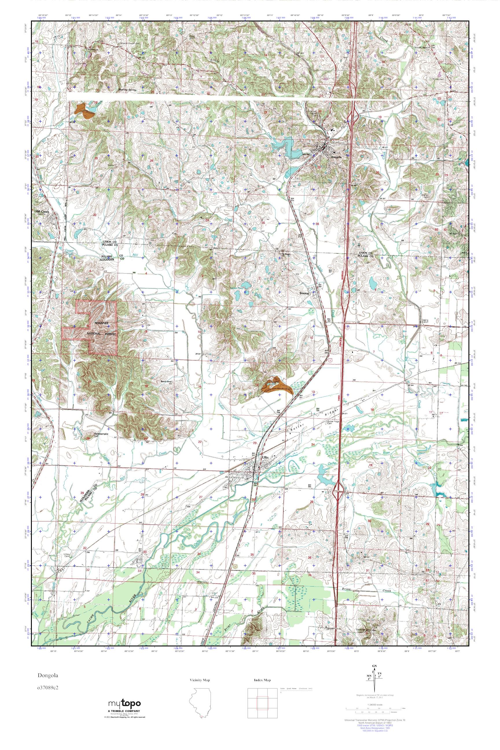 MyTopo Dongola, Illinois USGS Quad Topo Map