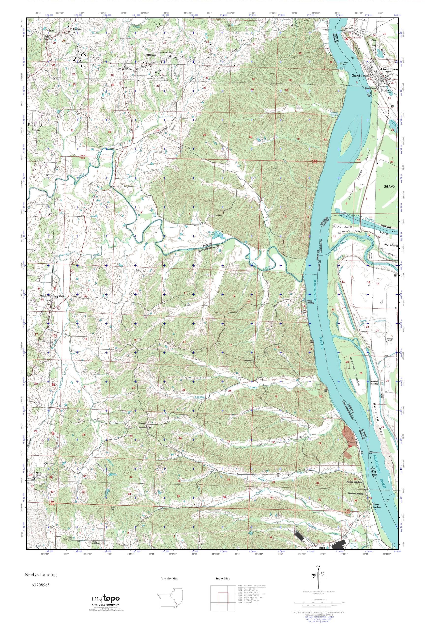 MyTopo Neelys Landing, Missouri USGS Quad Topo Map