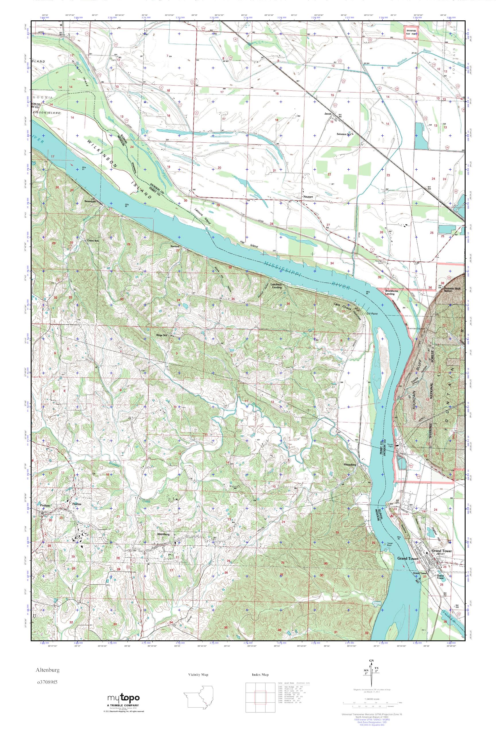 MyTopo Altenburg, Missouri USGS Quad Topo Map