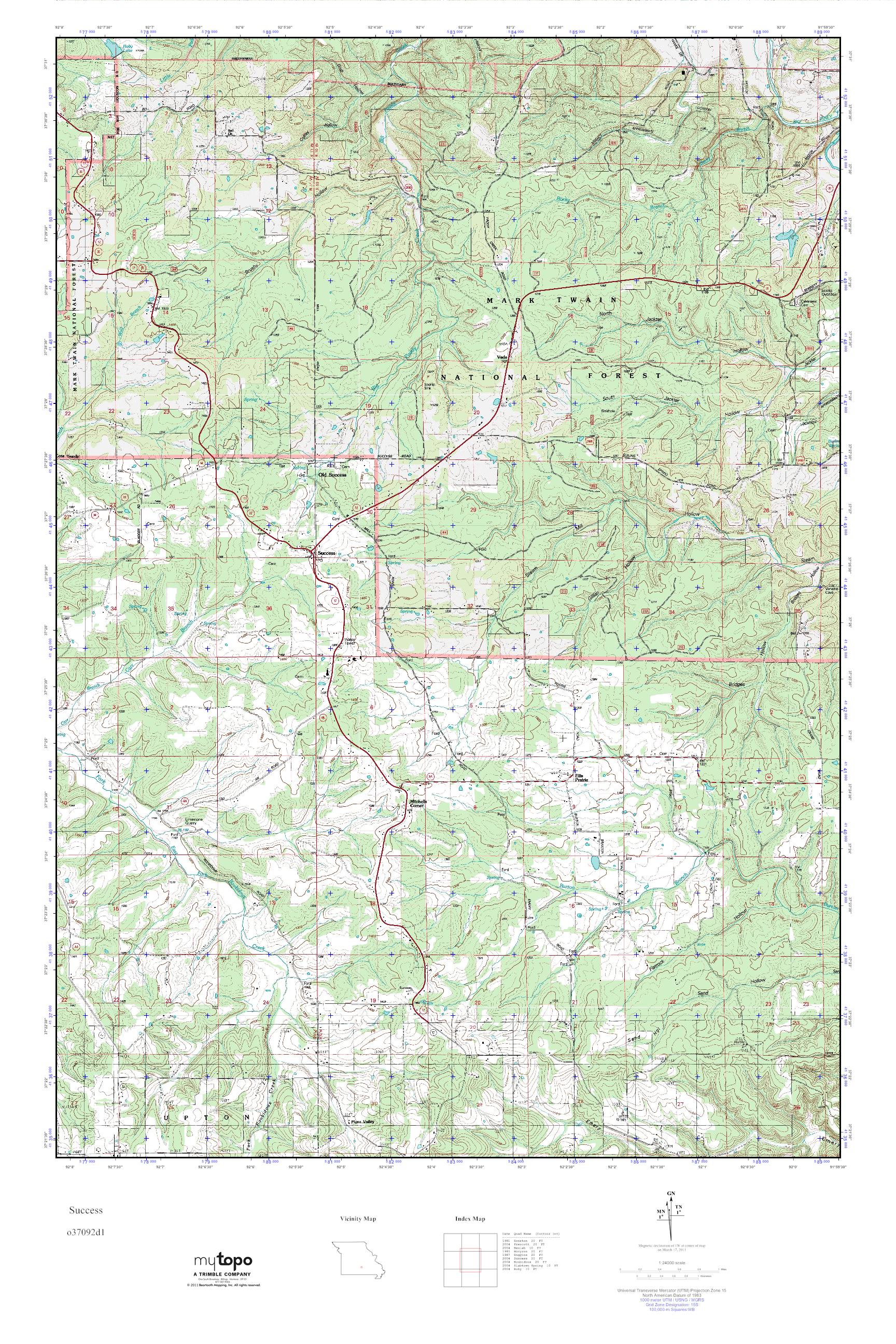 MyTopo Success, Missouri USGS Quad Topo Map