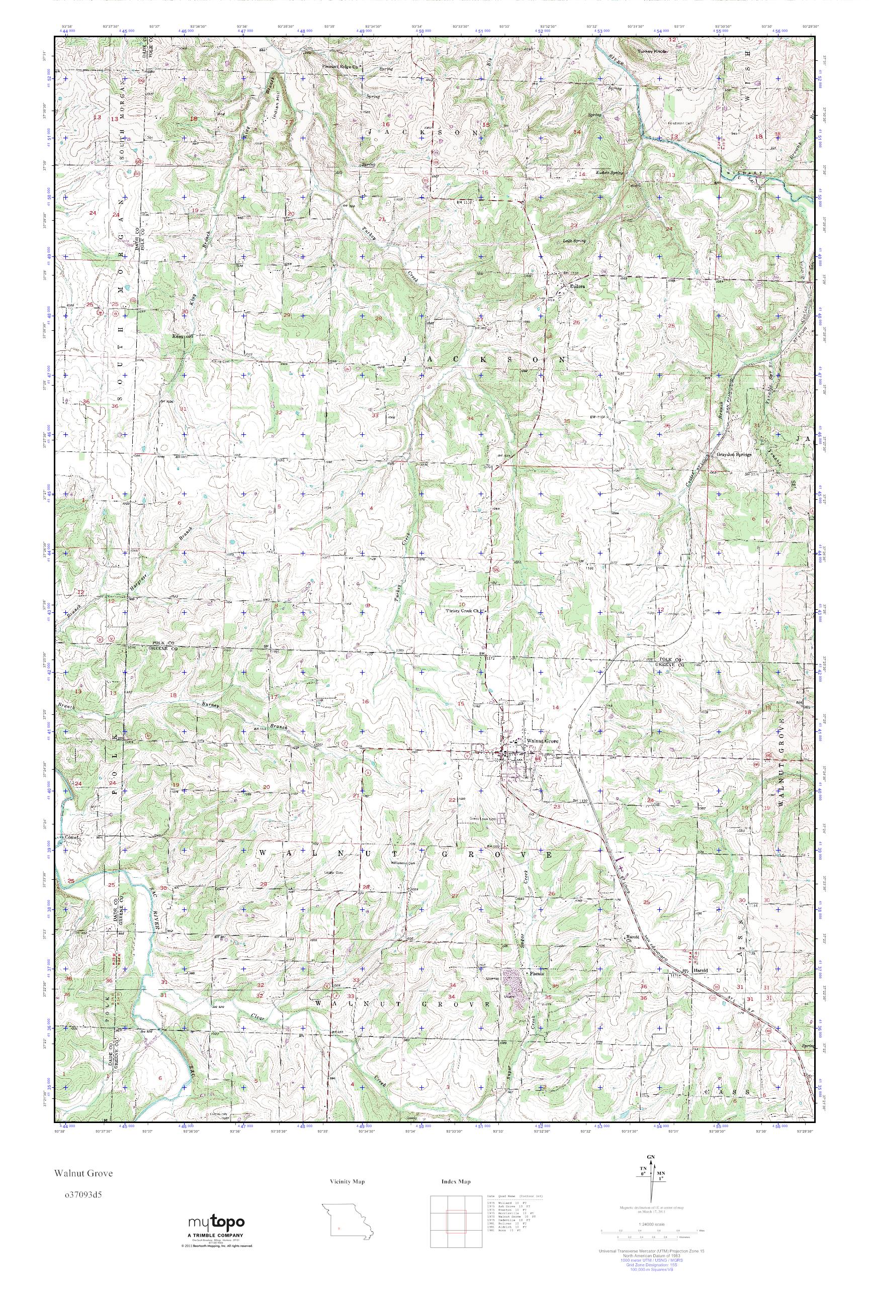 MyTopo Walnut Grove, Missouri USGS Quad Topo Map