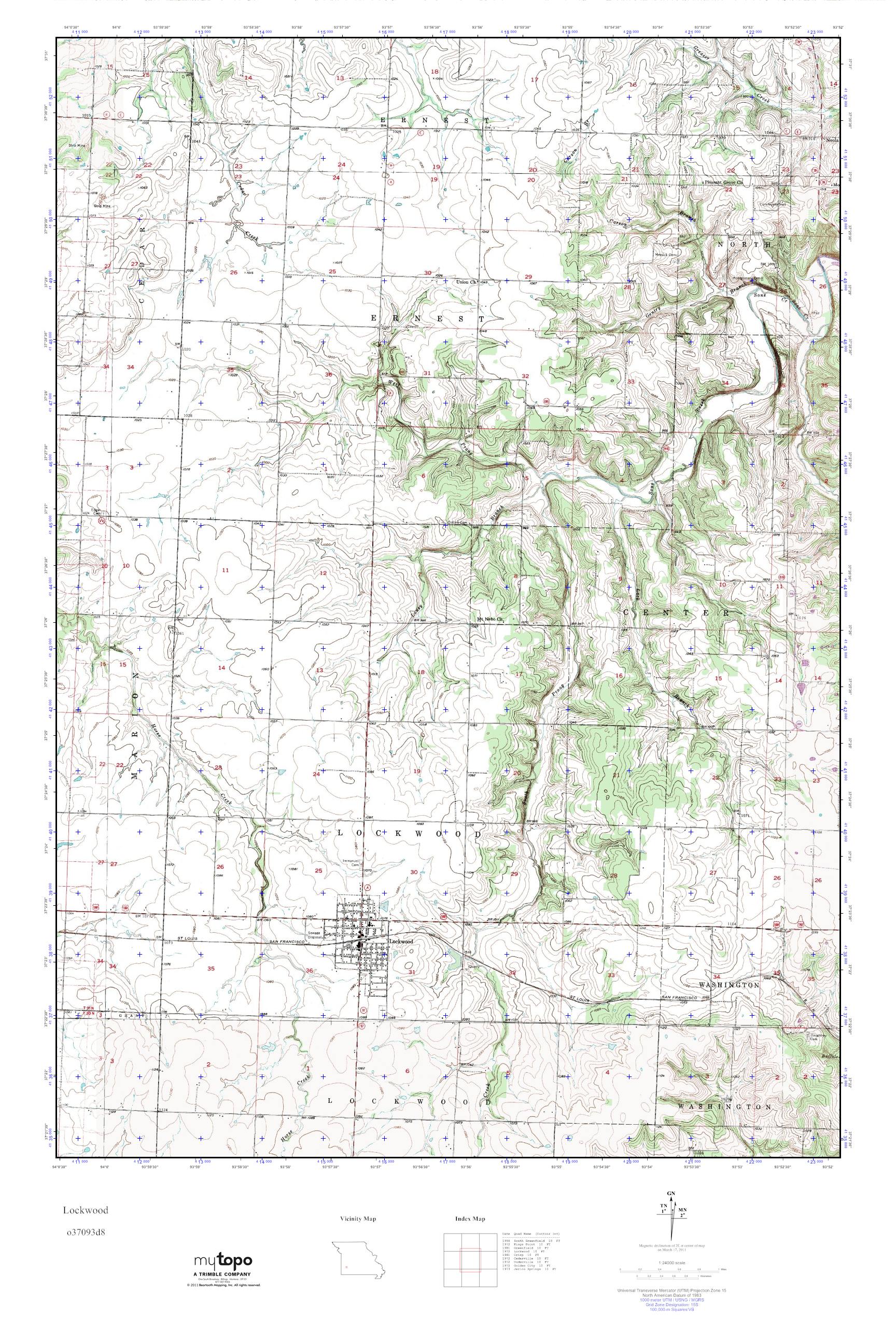 MyTopo Lockwood, Missouri USGS Quad Topo Map