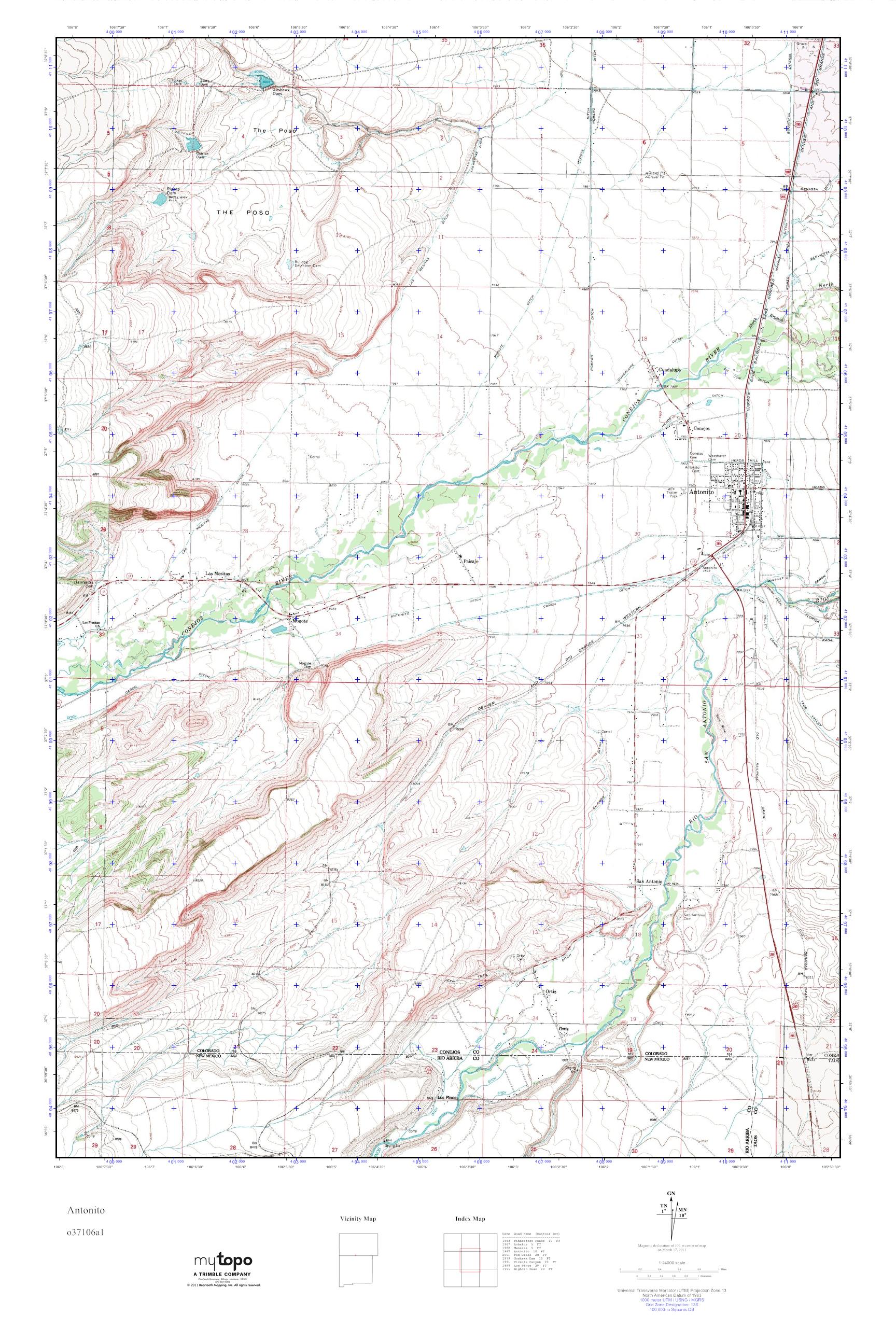 MyTopo Antonito, Colorado USGS Quad Topo Map