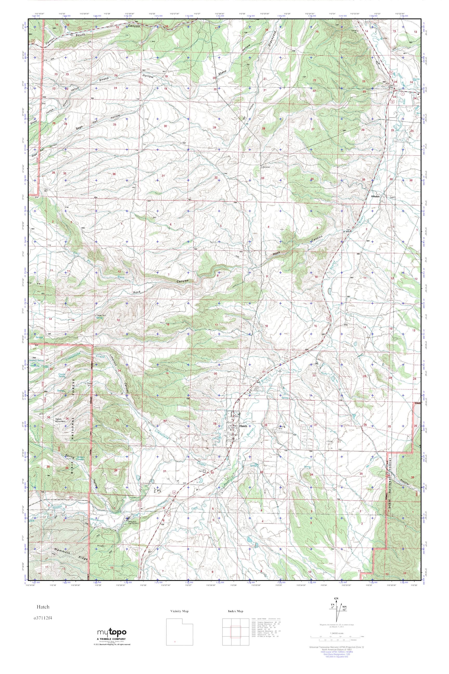 MyTopo Hatch, Utah USGS Quad Topo Map
