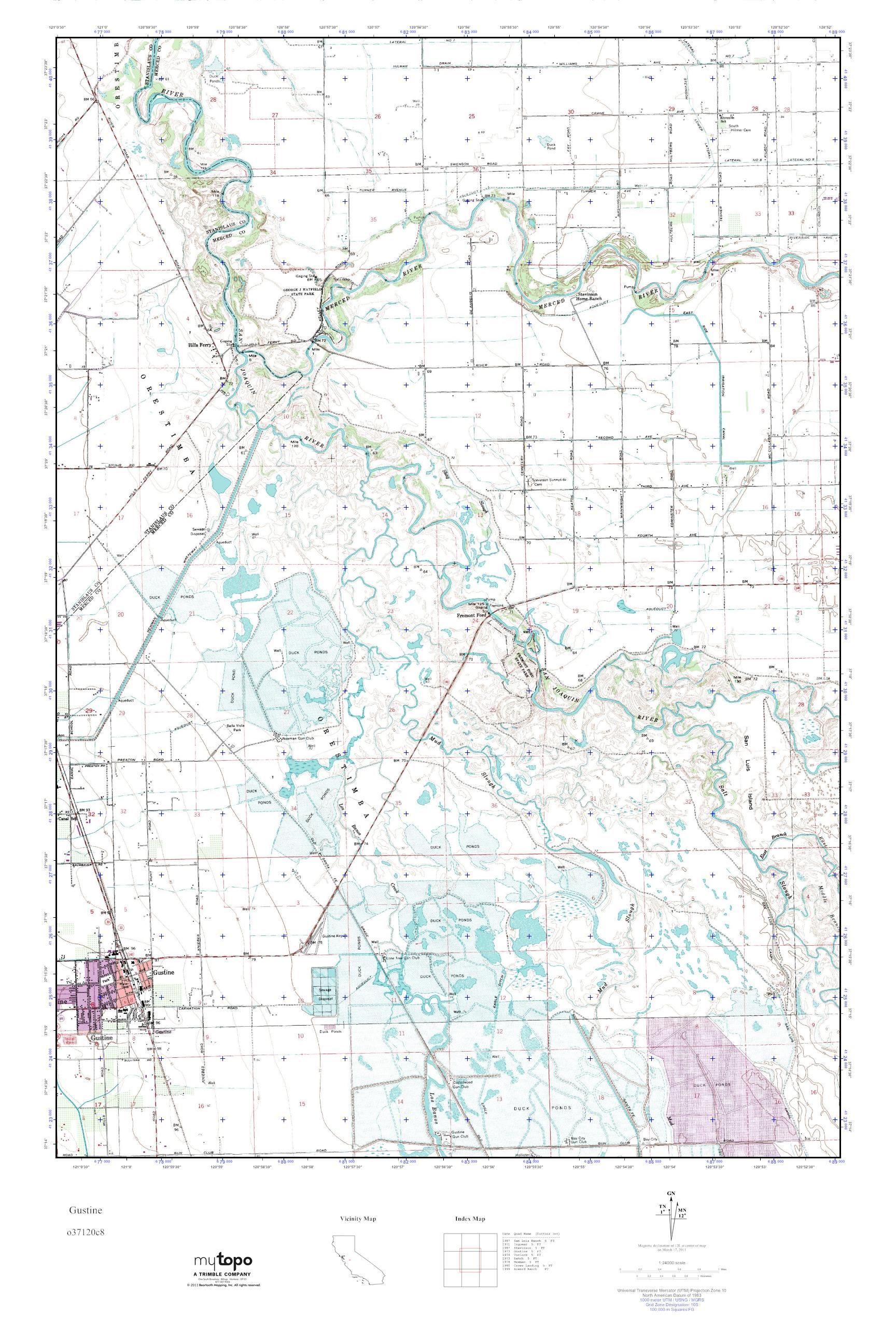 MyTopo Gustine, California USGS Quad Topo Map