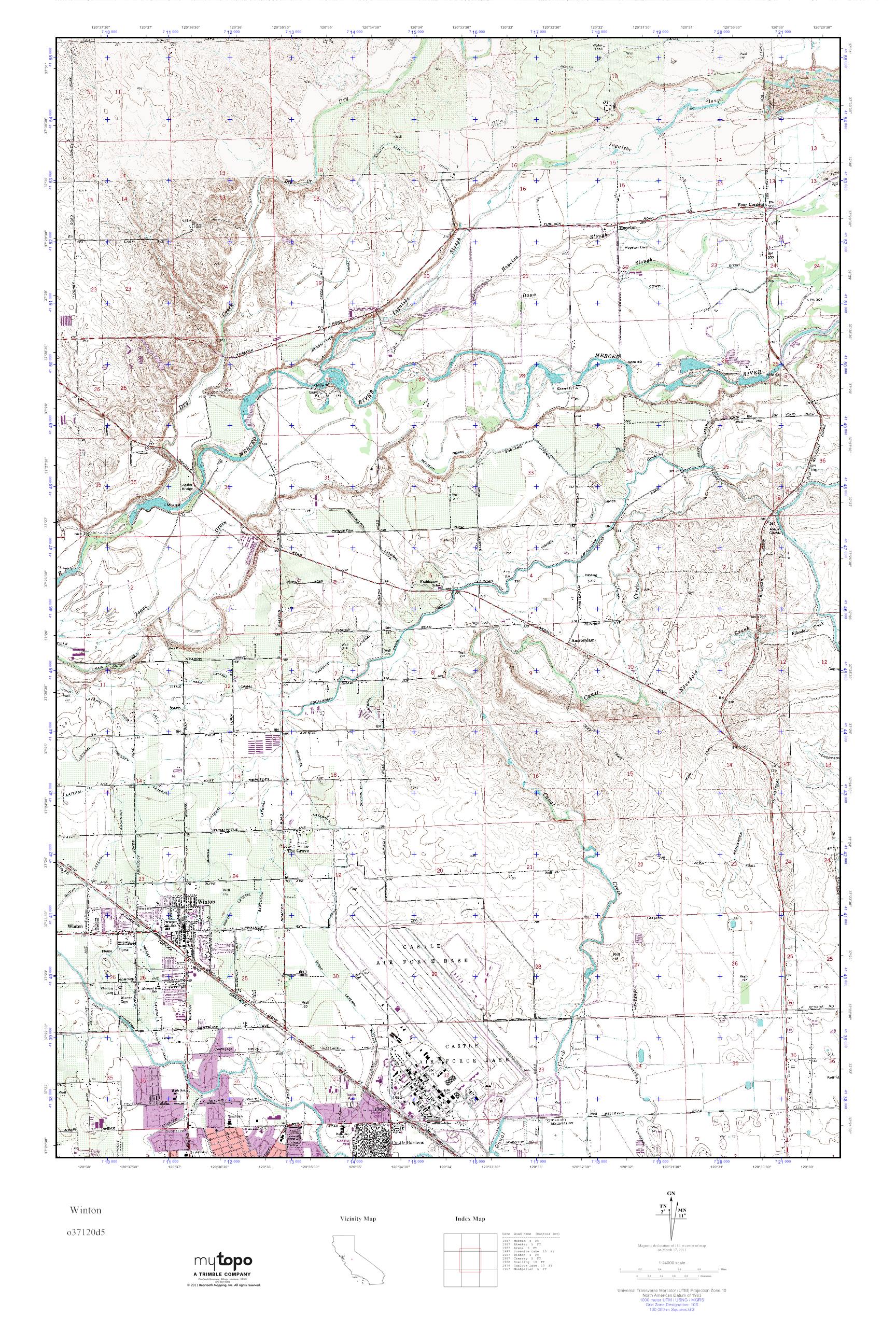 MyTopo Winton, California USGS Quad Topo Map