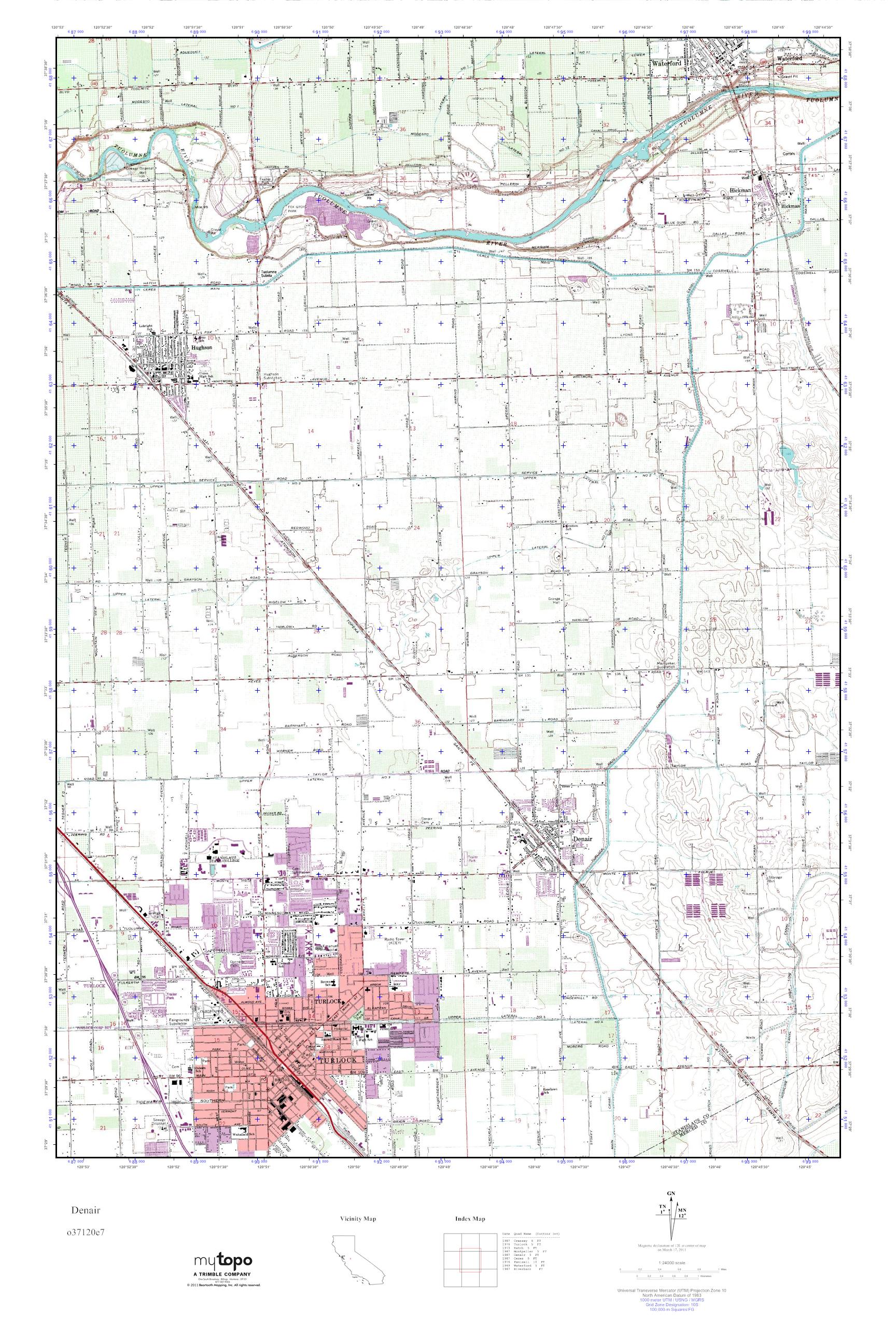 MyTopo Denair, California USGS Quad Topo Map