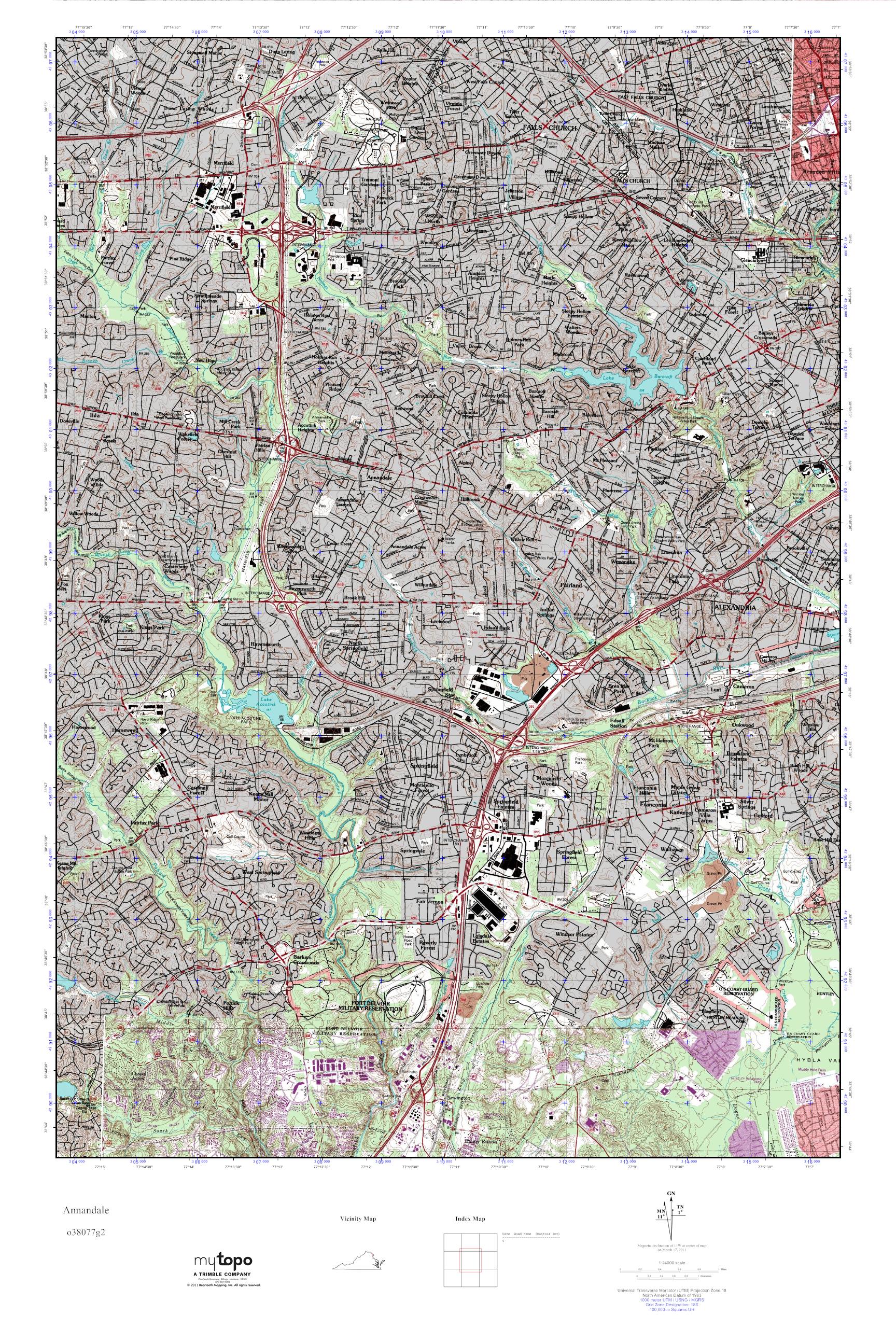 MyTopo Annandale, Virginia USGS Quad Topo Map