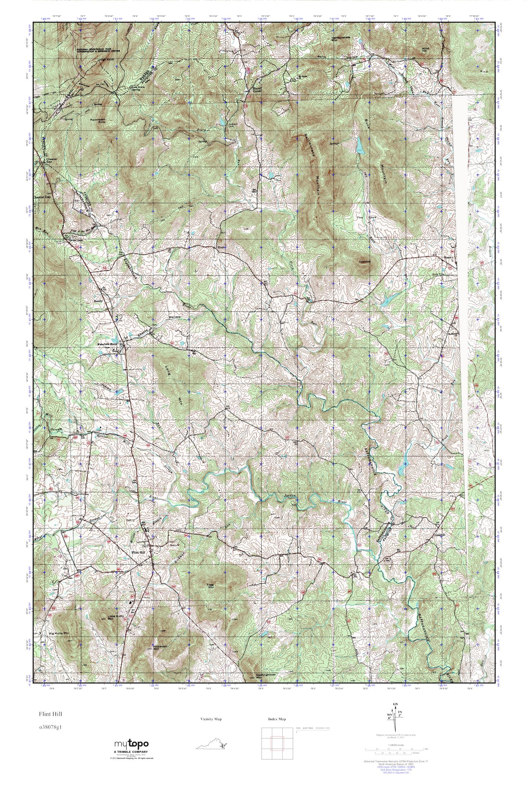 MyTopo Flint Hill, Virginia USGS Quad Topo Map