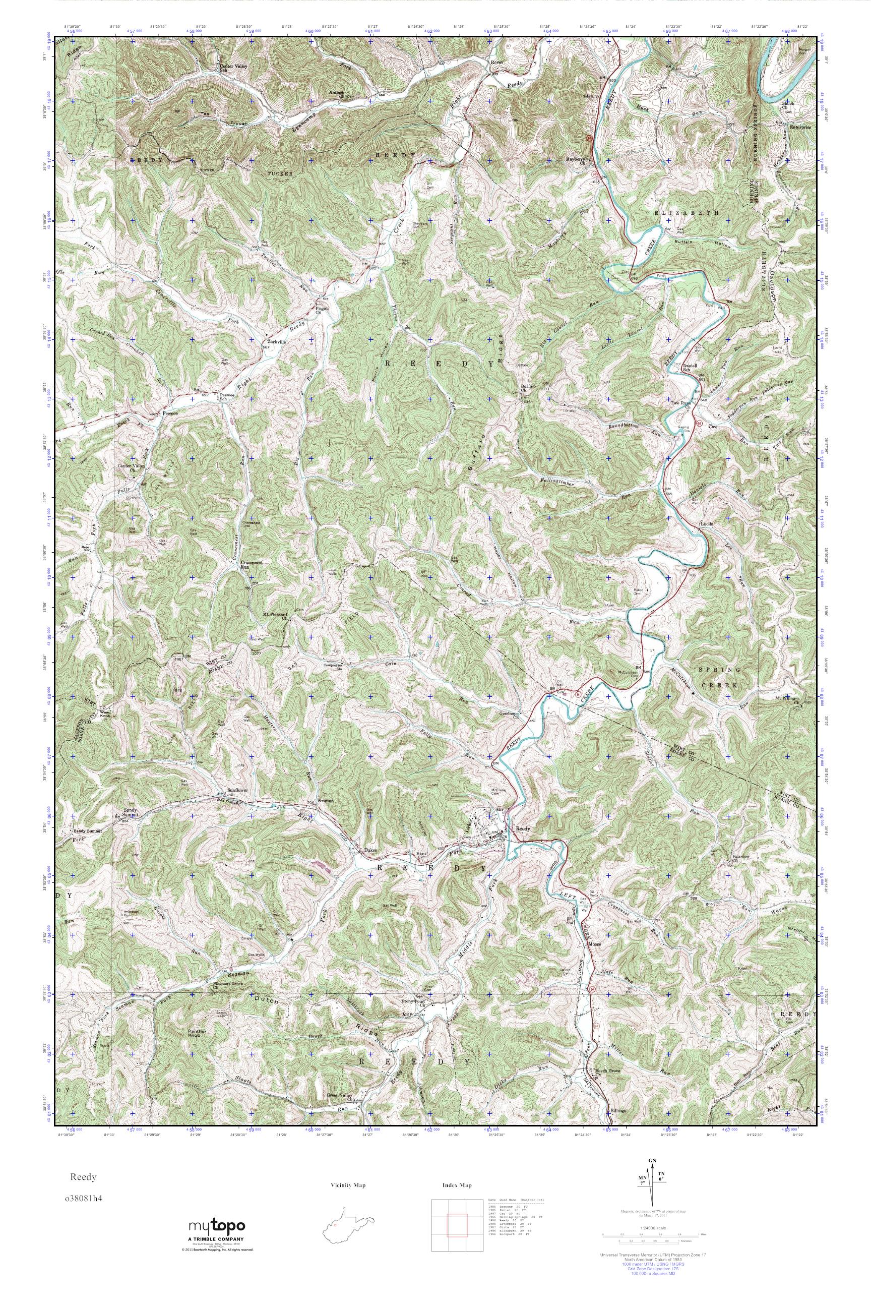 MyTopo Reedy, West Virginia USGS Quad Topo Map