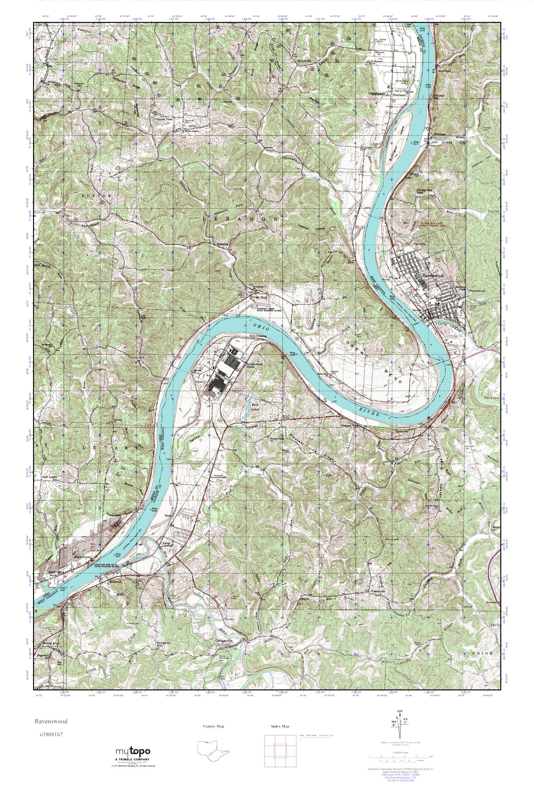 MyTopo Ravenswood, West Virginia USGS Quad Topo Map