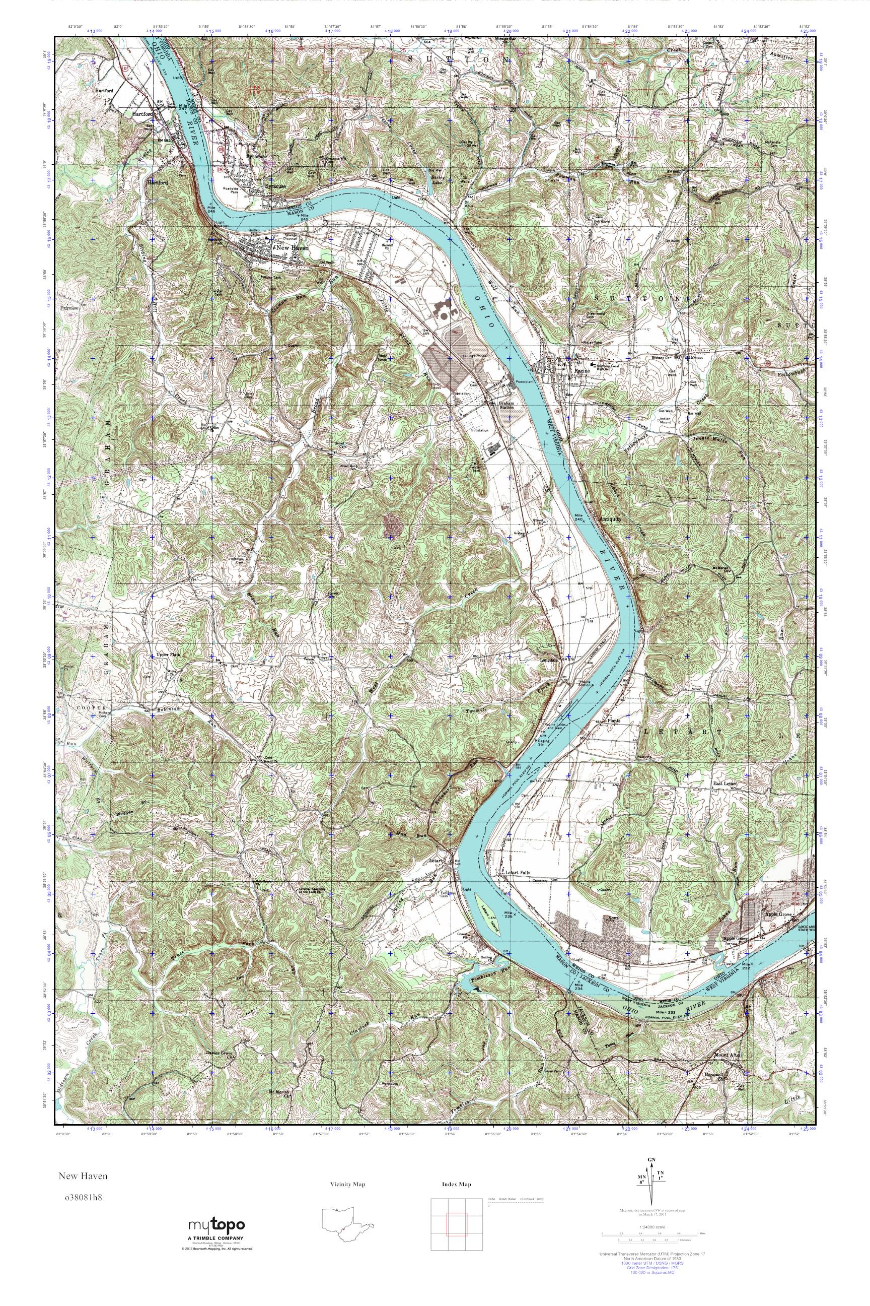 MyTopo New Haven, West Virginia USGS Quad Topo Map