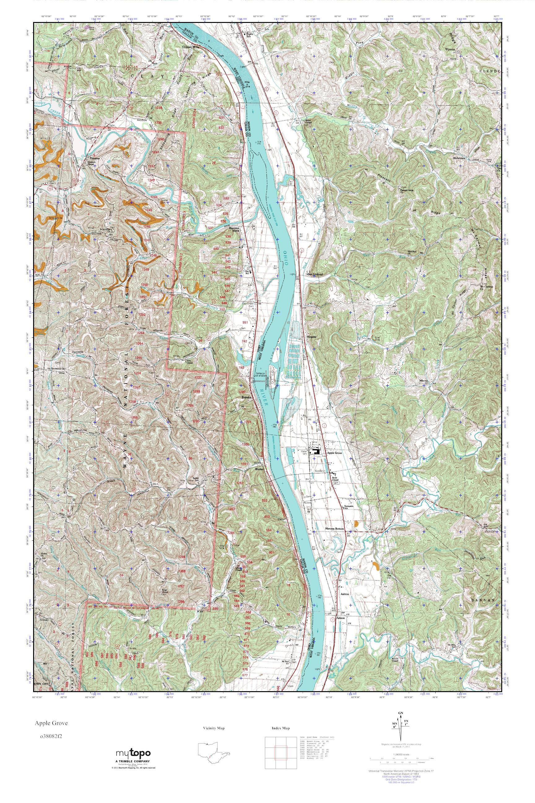 MyTopo Apple Grove, West Virginia USGS Quad Topo Map
