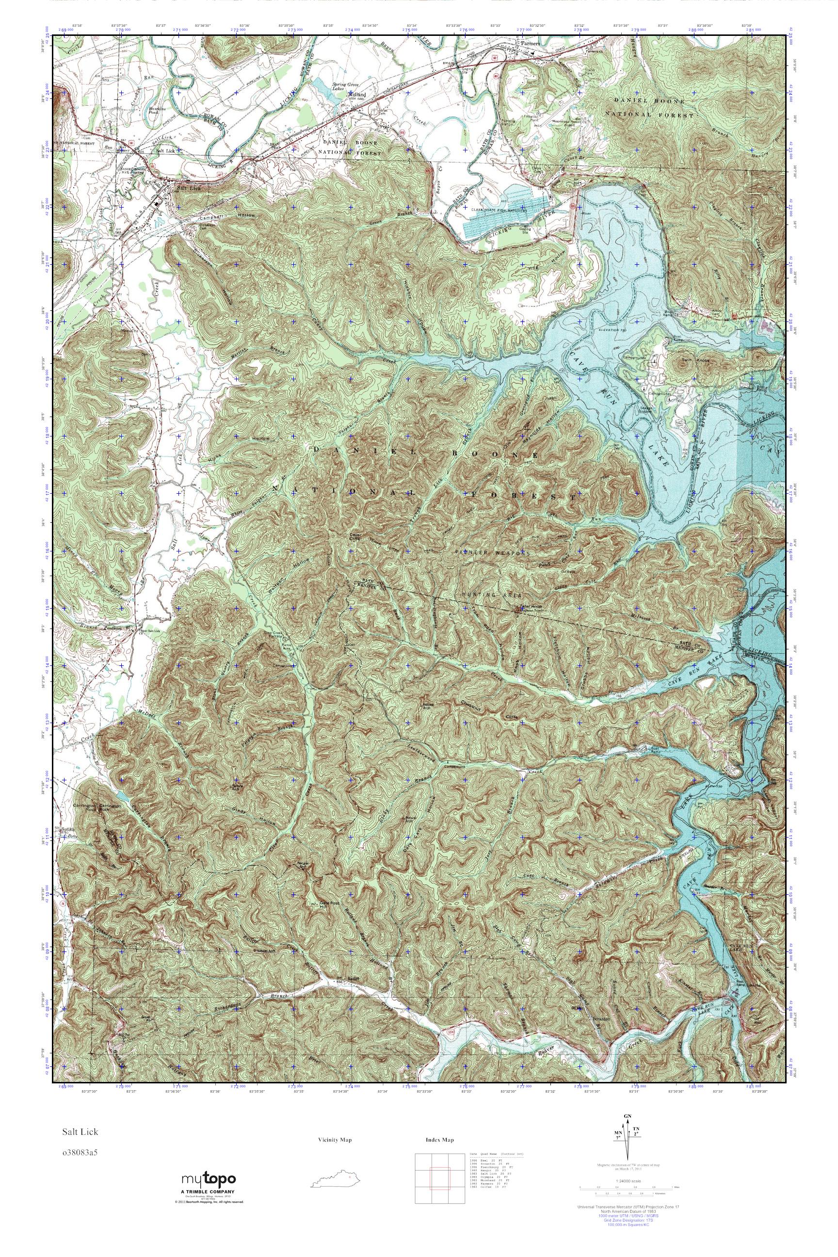 MyTopo Salt Lick, Kentucky USGS Quad Topo Map