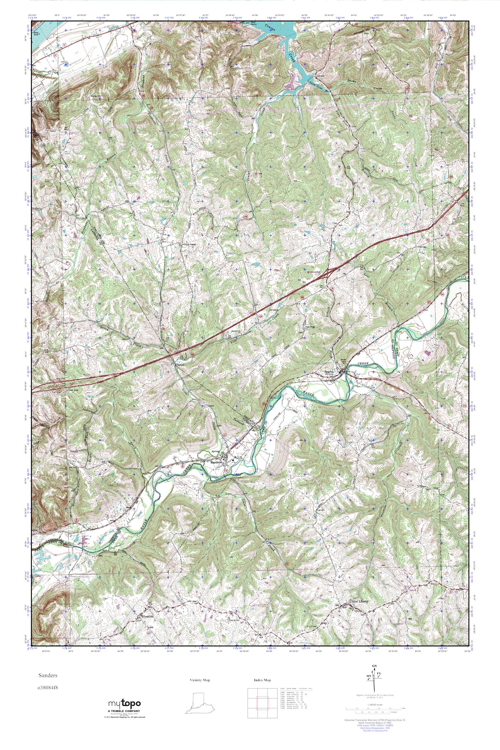 MyTopo Sanders, Kentucky USGS Quad Topo Map