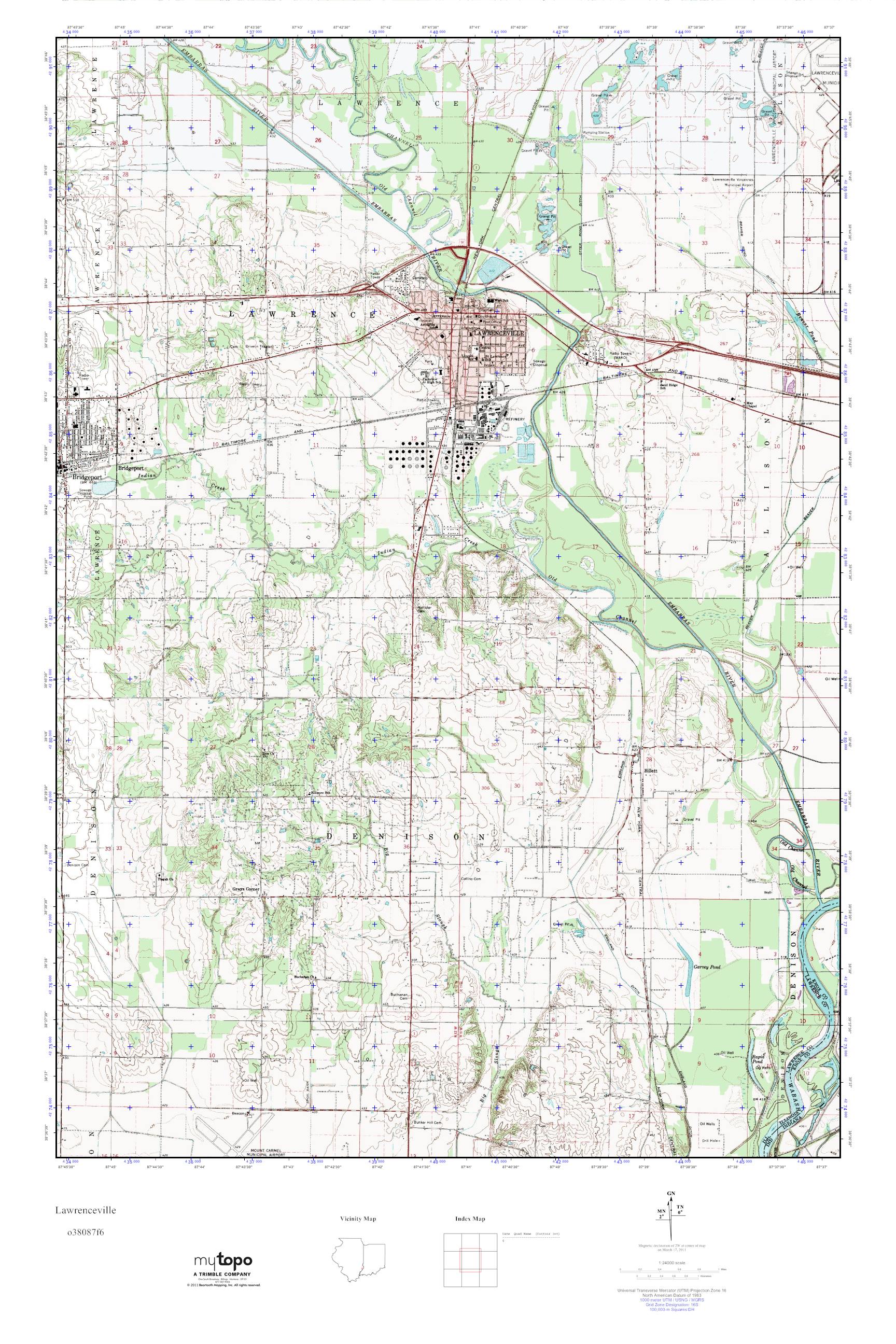 MyTopo Lawrenceville, Illinois USGS Quad Topo Map